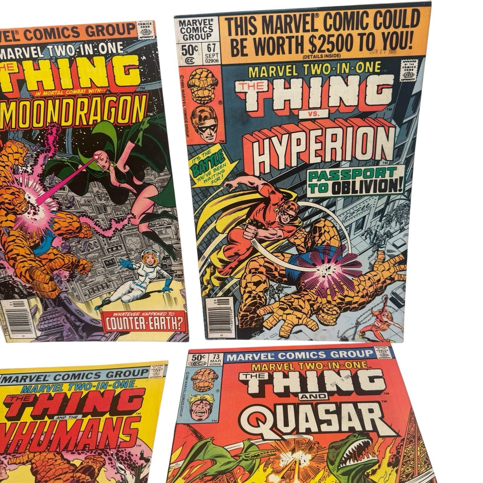 Marvel Comics 2 In 1 The Thing Mixed Lot Of Comics 62, 63, 67, 70, 72-74, 76-78