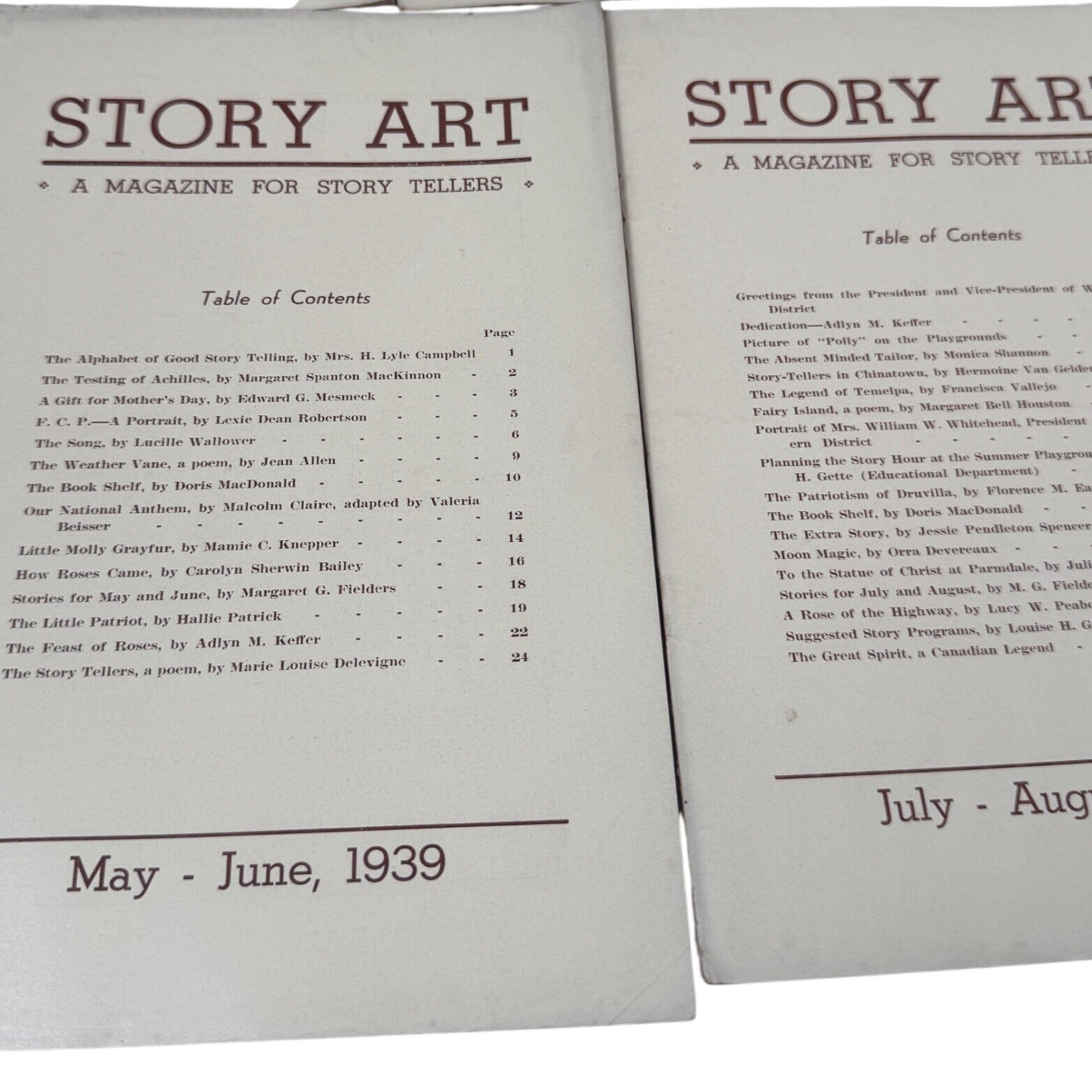 Story Art Magazine Mixed Lot (1937-1939) National Story League Altoona Pre-war
