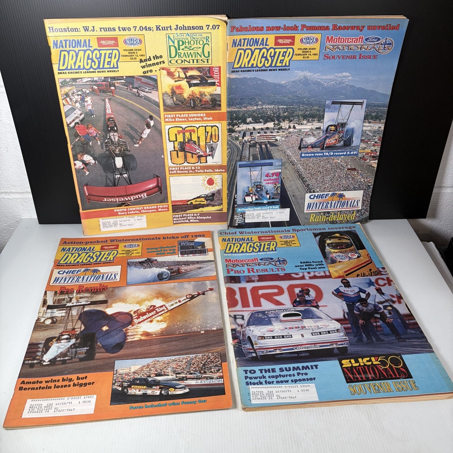 Lot of 22 National Dragster Magazine 1993 January - June NHRA Drag Racing Weekly