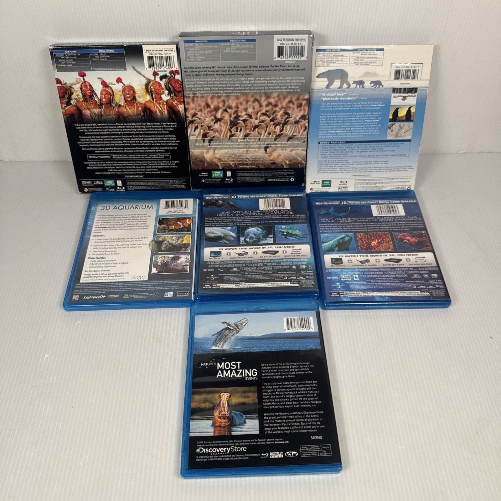 Mixed Lot Of 7 Documentary Wildlife Blu Rays BBC, IMAX, Discovery Attenborough