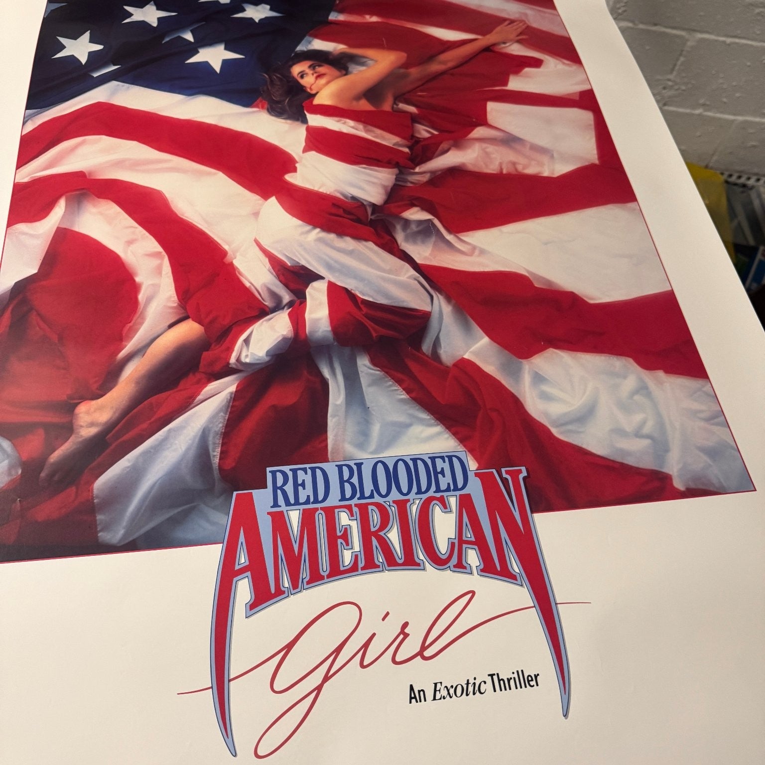 Vintage Red Blooded American Girl 1990 Horror Vampire Movie Video Store Poster