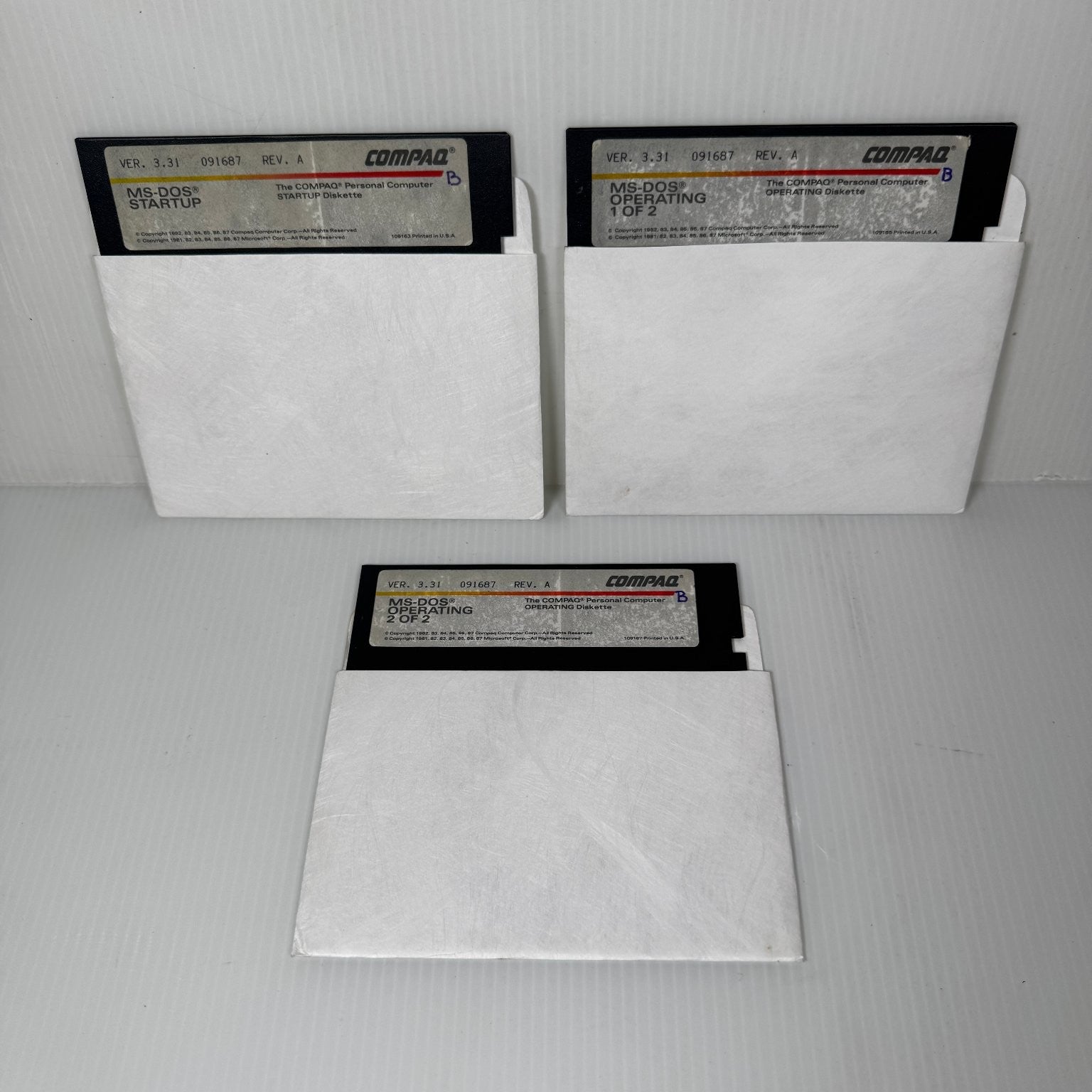 MS-DOS Operating System version 3.31 Compaq PC Video Game Software 5.25" Floppy