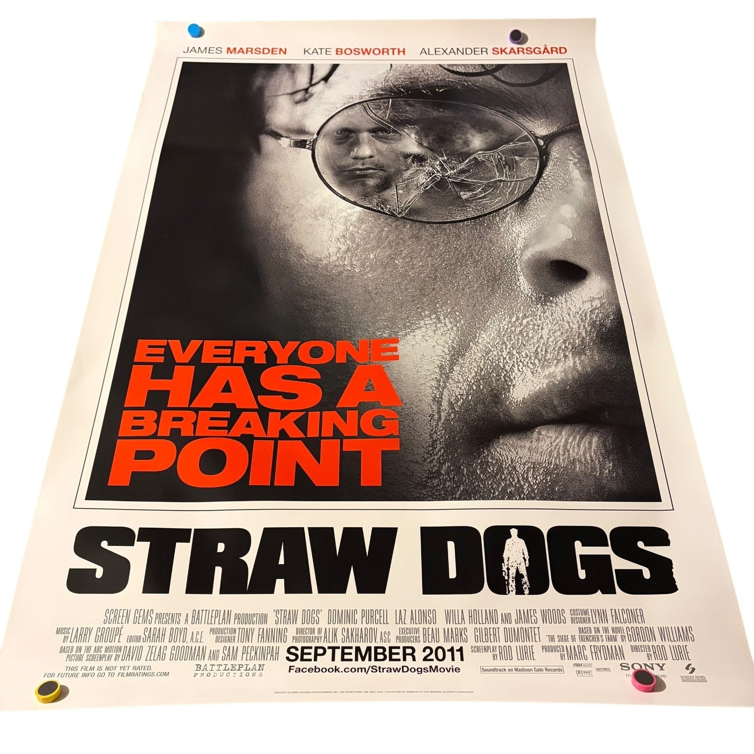 Straw Dogs 2011 One Sheet Movie Poster James Marsden Sony 27x40