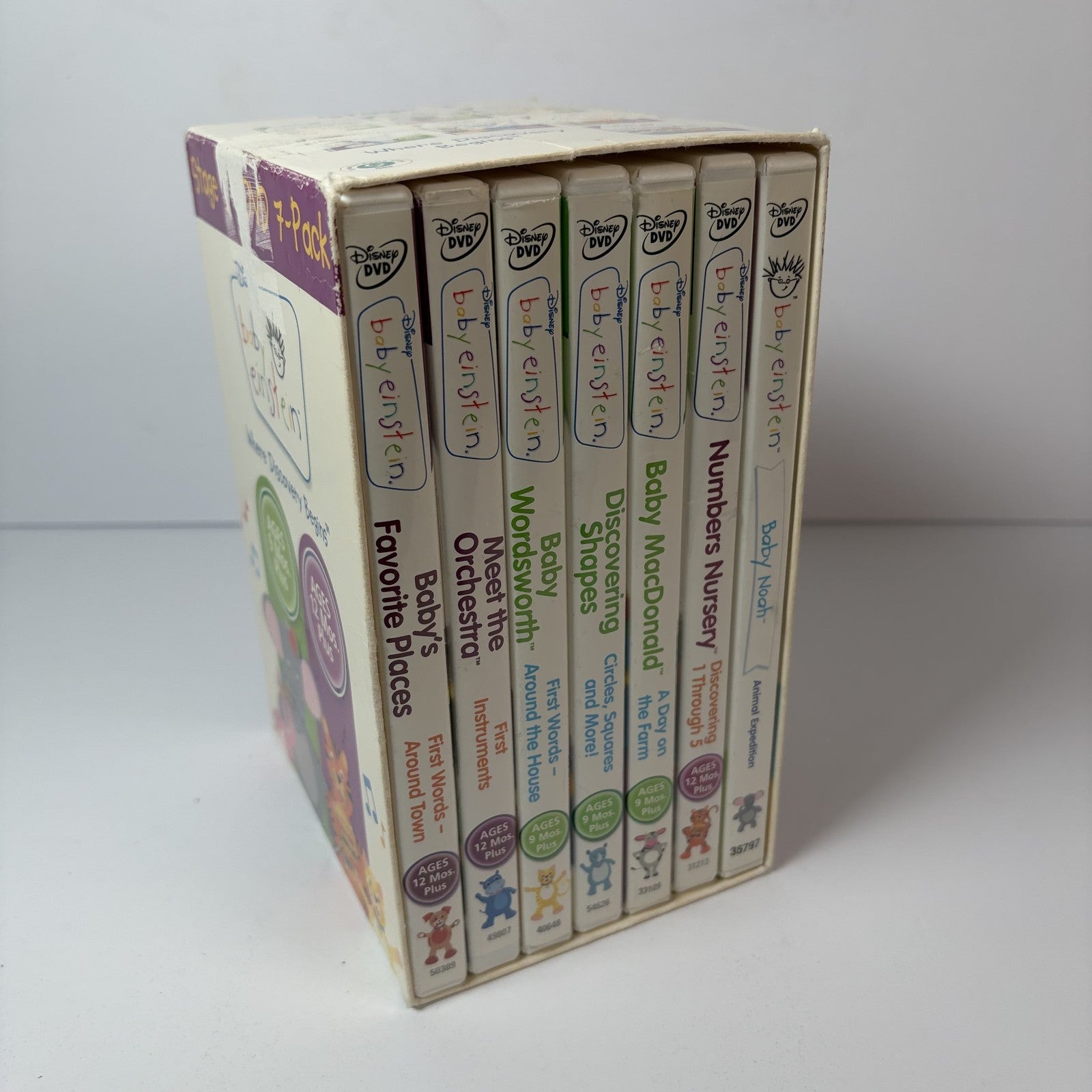 Disney Baby Einstein Stage 3 DVD 7-Pack Box Set - Learn Shapes Words Music &