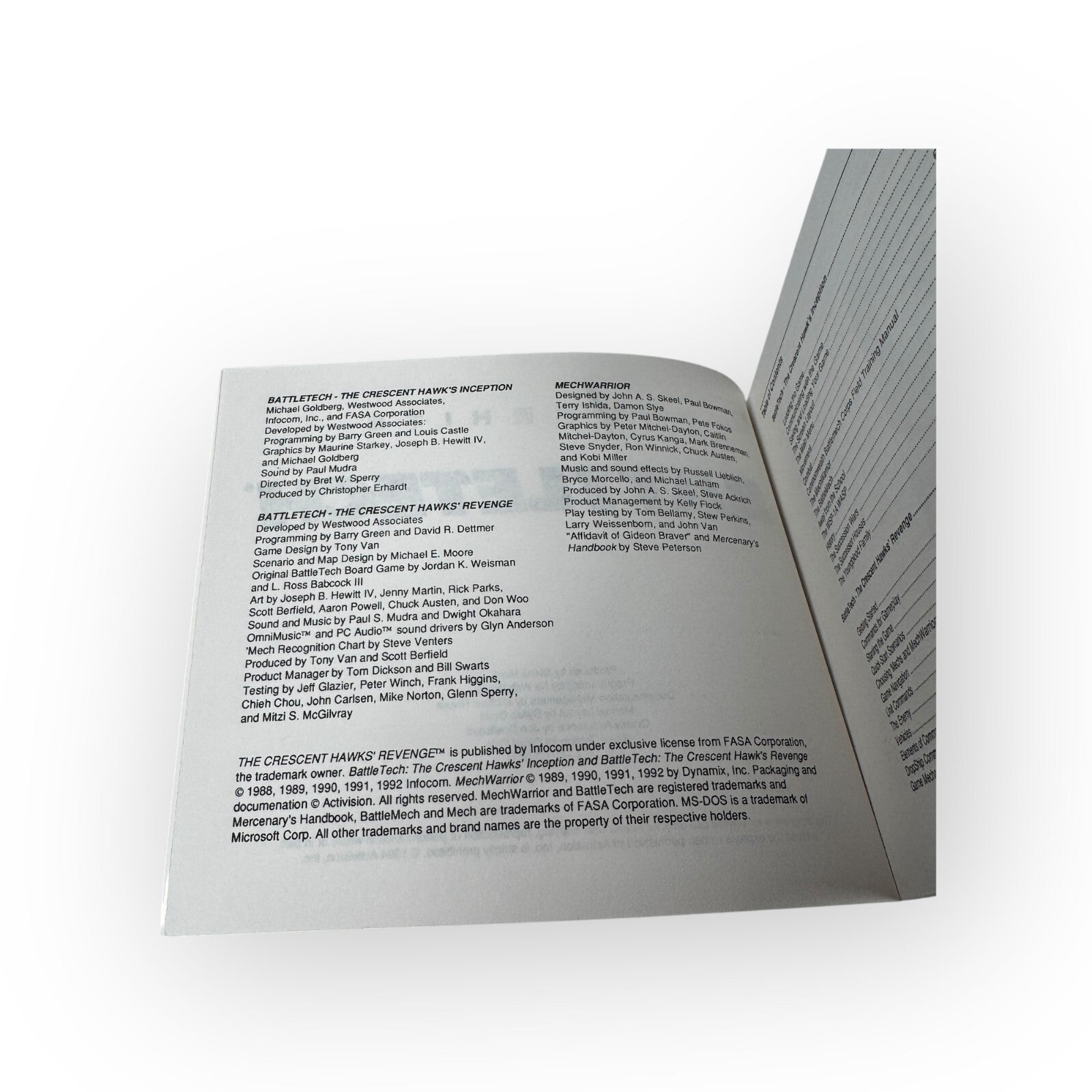 Powerhits Battletech Vintage PC Game Manual and Reference ONLY - No Game