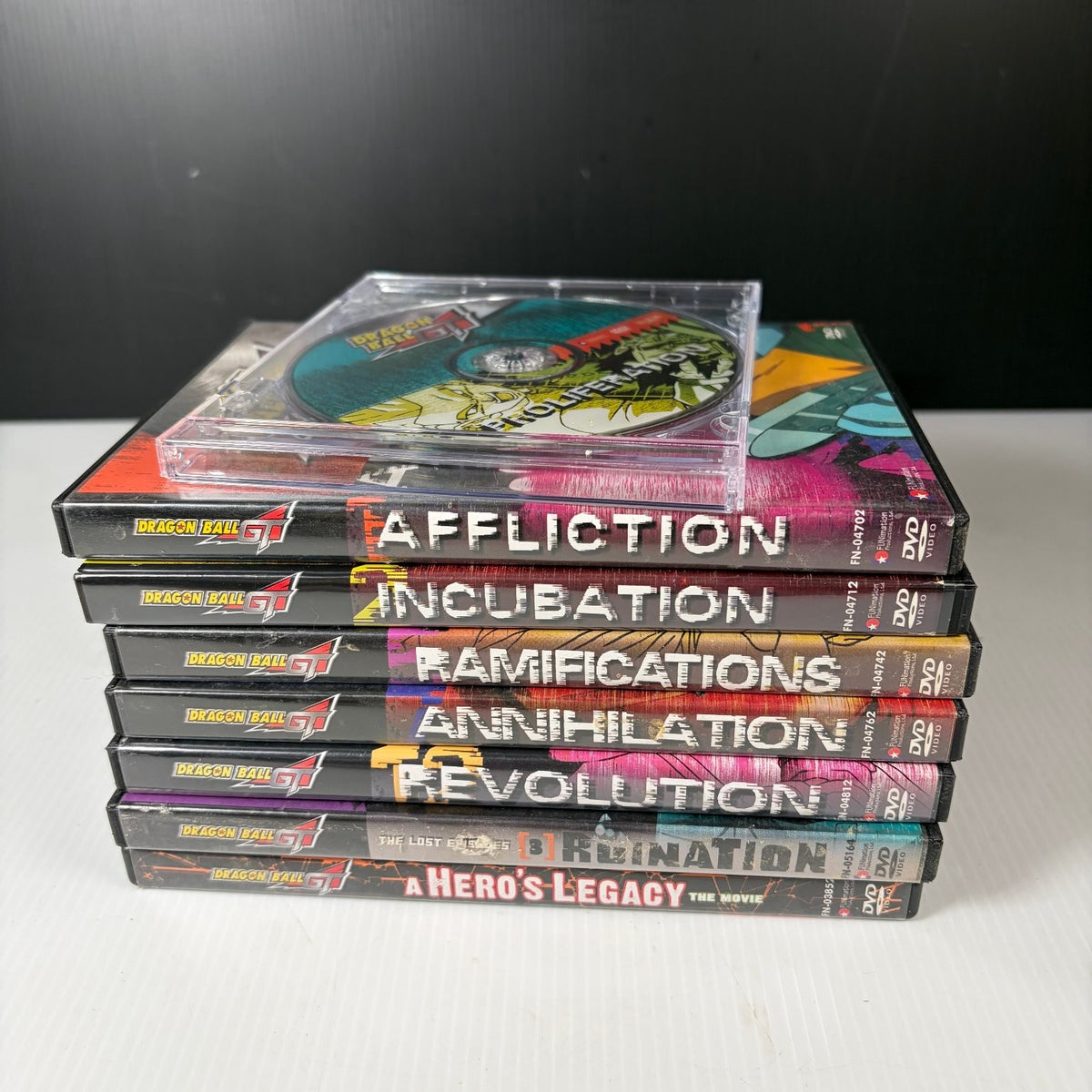 Dragon Ball GT DVD Lot of 7 Affliction, Ruination Lost Episodes, Movie & More