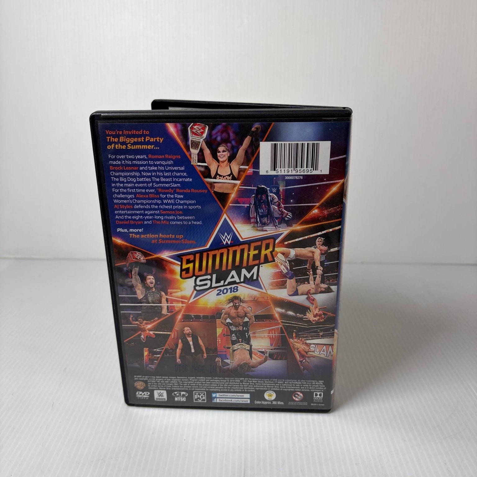 WWE SummerSlam 2018 DVD 2-Disc Set Roman Reigns Ronda Rousey Brock Lesnar