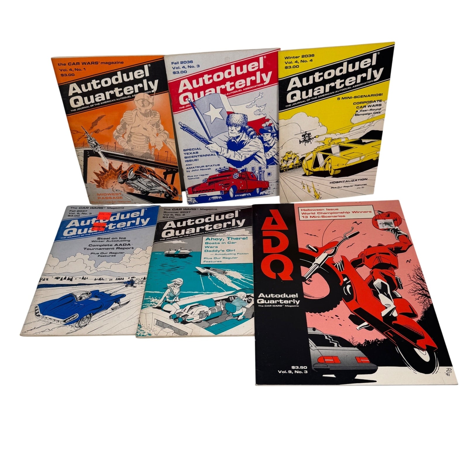 Set Of 6 Autoduel Quarterly Magazines Mixed Lot from Vol 4, 5, 9 Car Wars SJG