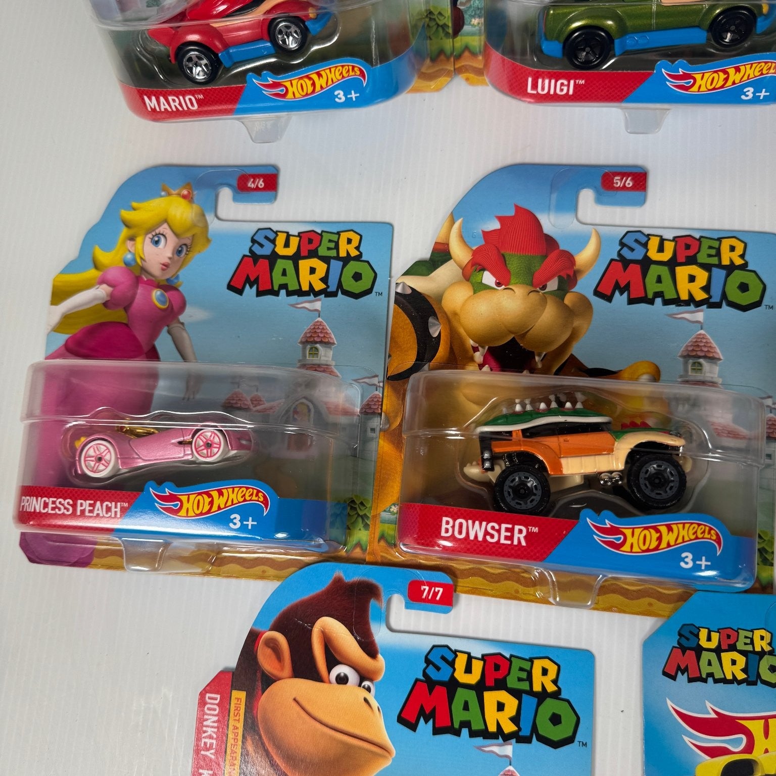 Mattel Hot Wheels Super Mario Character Cars 1/64 Scale Full Set w/ Extras