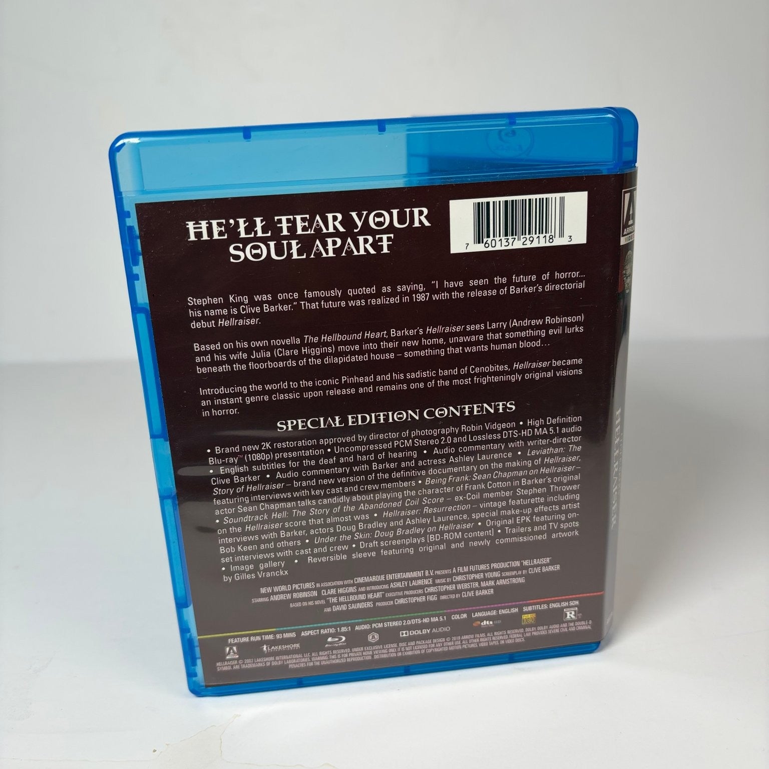 Clive Barker's HELLRAISER Blu-ray 1987 Special Edition Arrow Video Horror Film