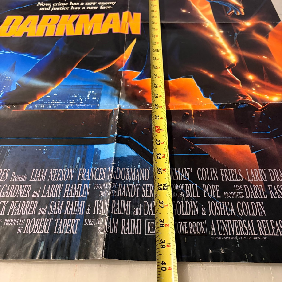 Darkman 1990 One-Sheet Movie Poster Universal Pictures Sam Raimi 27"x40"