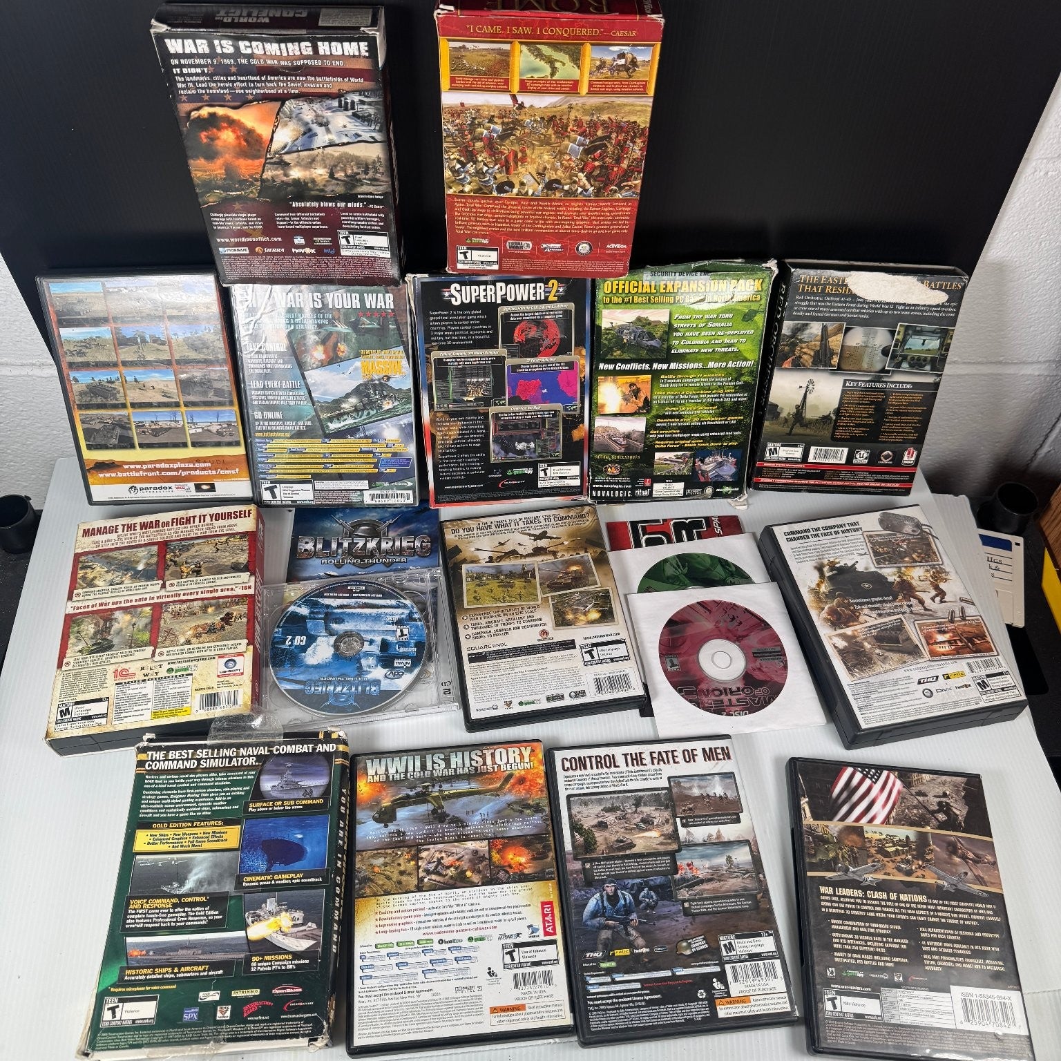 PC War Game Lot of 16 FPS & RTS Rome Total War, War Leaders, Bitzkrieg & More