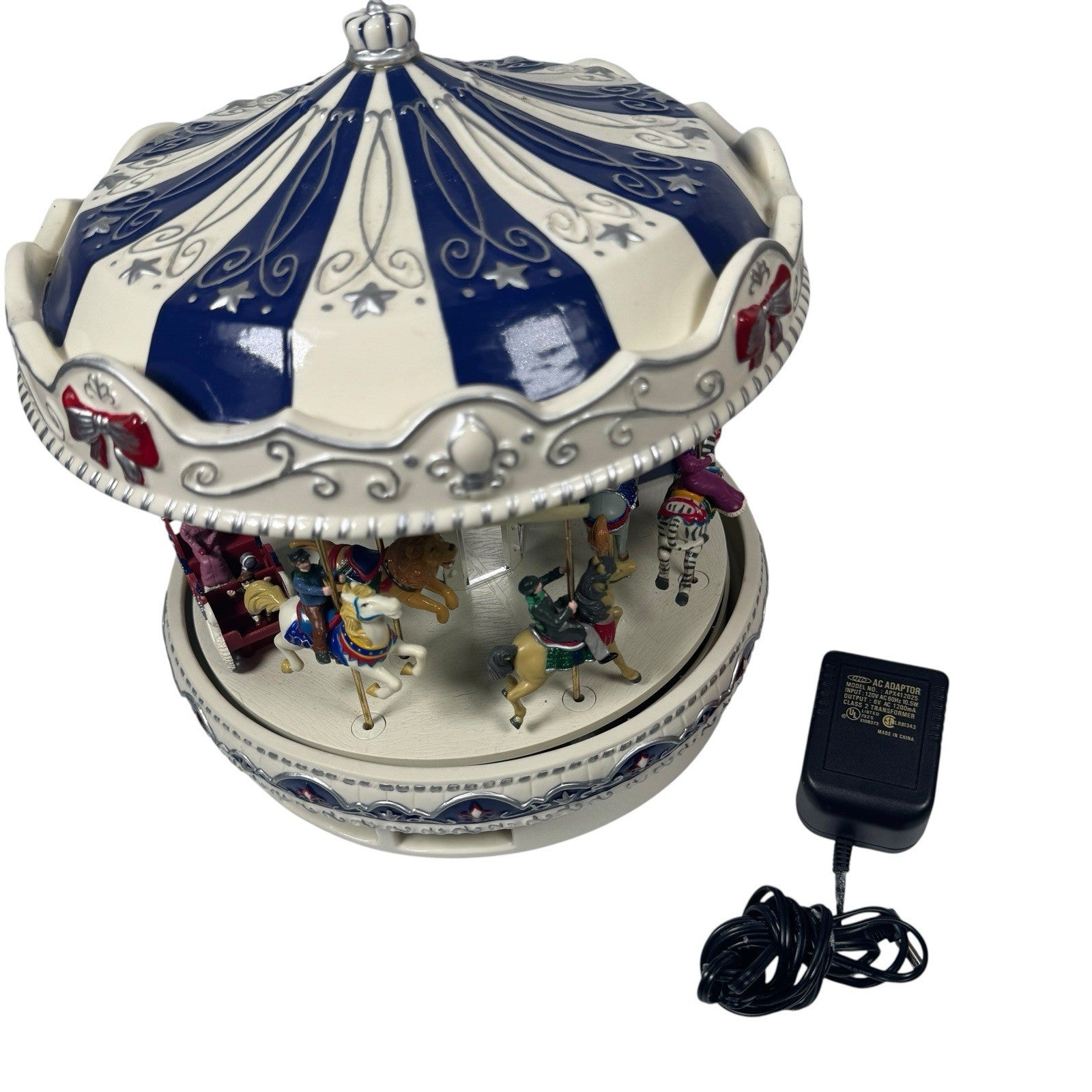 Mr. Christmas Porcelain Merry-Go-Round Carousel 30 Songs Tested & Working