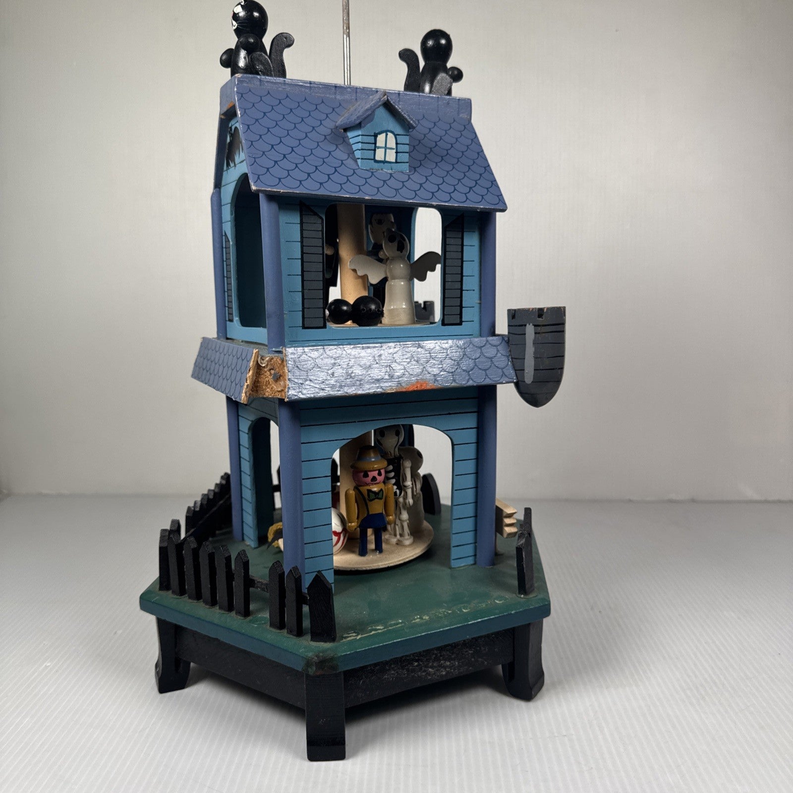 Vintage 1980s Happy Halloween Haunted House Candle Carousel AS IS