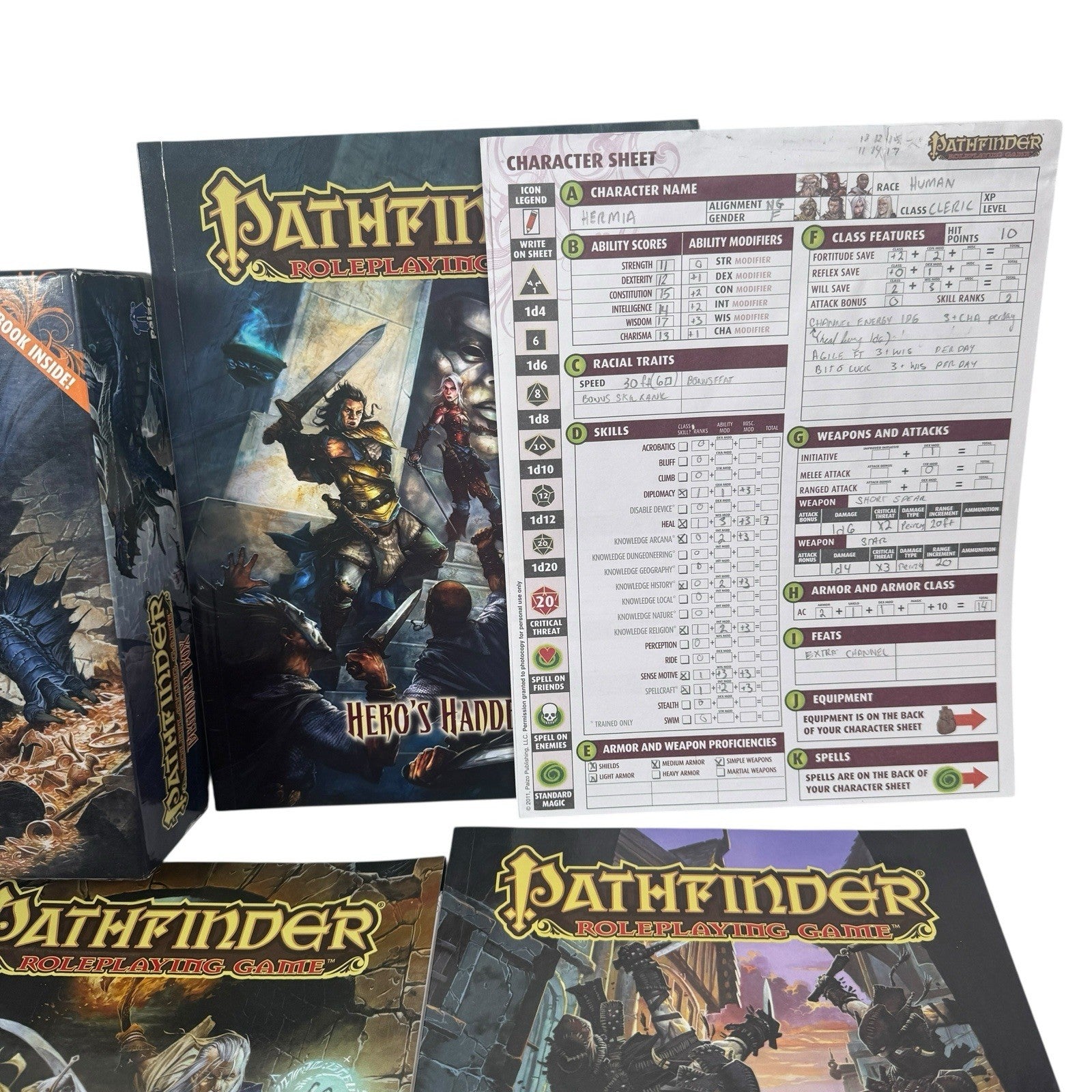 Pathfinder Roleplaying Game Beginner Box Incomplete (No Pawns, Map Or Dice)