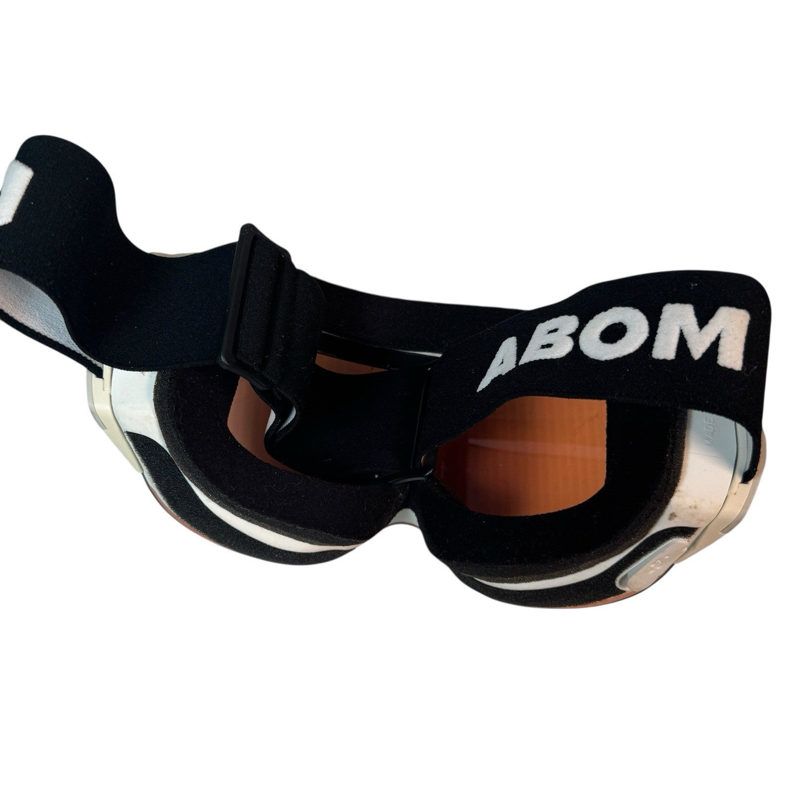 Abom Heated Anti-Fog Ski Snowboard Goggles White Frame Orange Lens