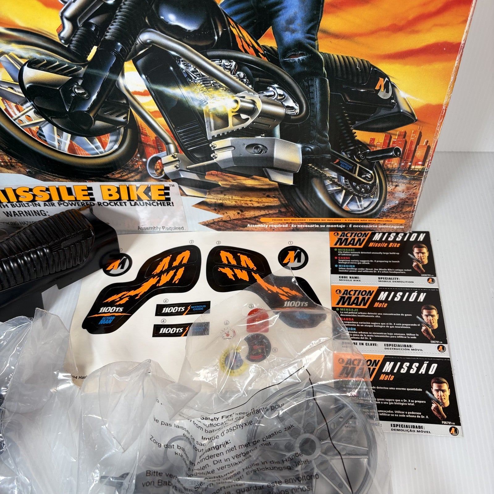 Action Man Missile Bike Moto Vehicle Playset Hasbro 1994 Open Box Sealed Parts