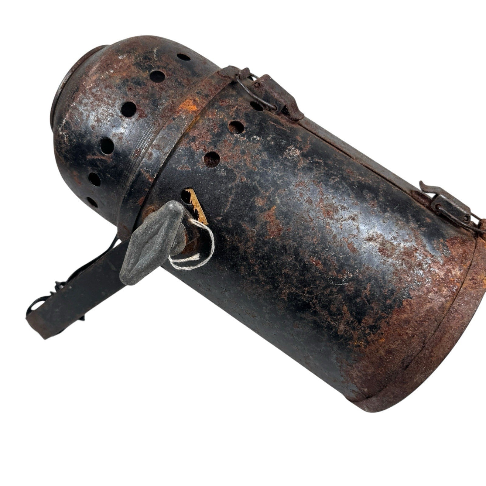 Vintage Stage Light Can Heavy Petina With GE Stage Light Bulb AS IS Antique