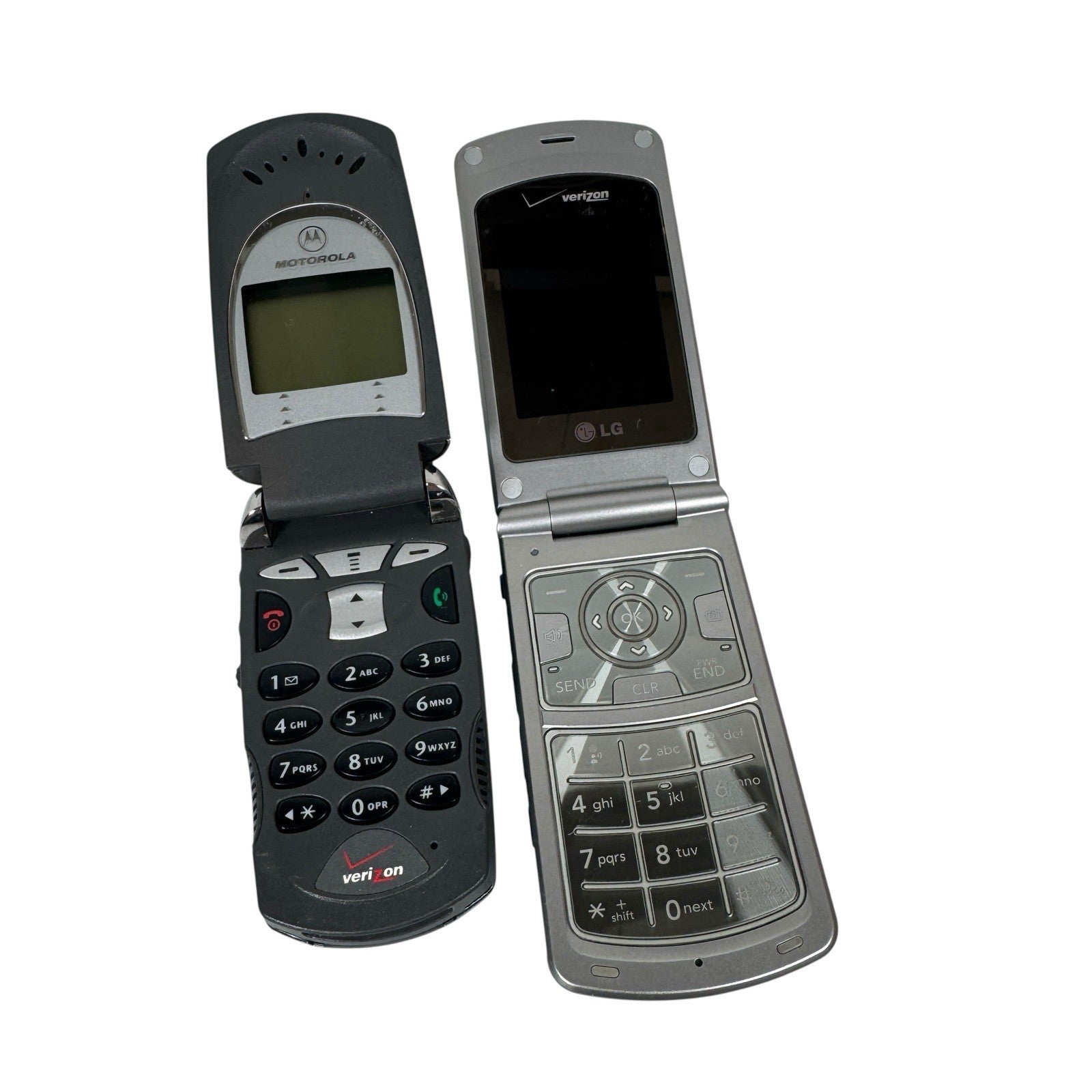 Lot Of 2 Vintage Flip Phone LG And Motorola Verizon Wireless Untested AS IS