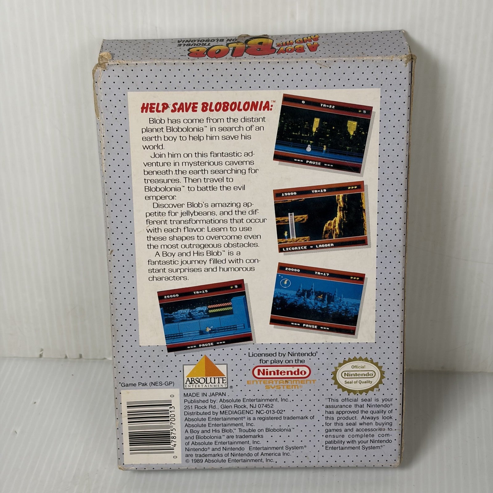 David Crane's A Boy and His Blob Nintendo NES Complete CIB W/ Foam