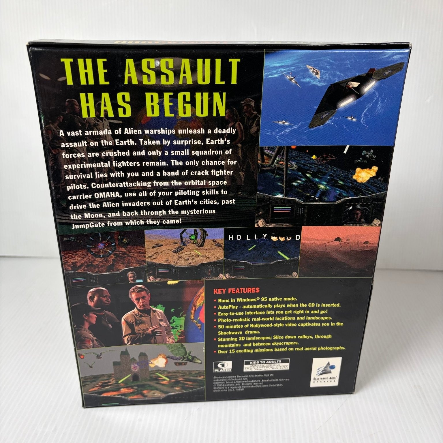 Shockwave Assault Windows 95 Big Box PC Complete Video Game Flight Combat Sci-Fi