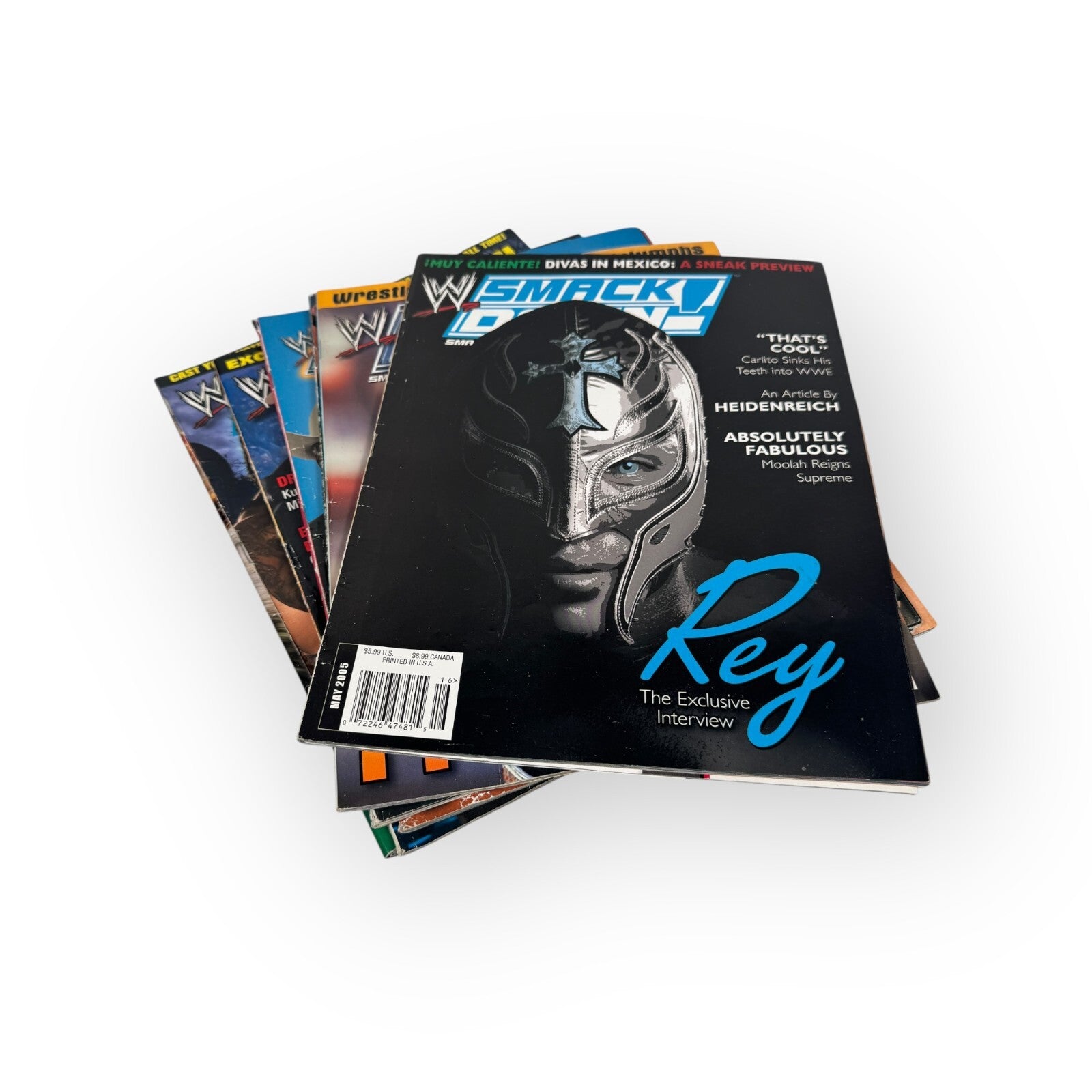 Lot of 7 WWE Smackdown Magazines w/ 5th Anniversary Issue '03-'06 (No Posters)