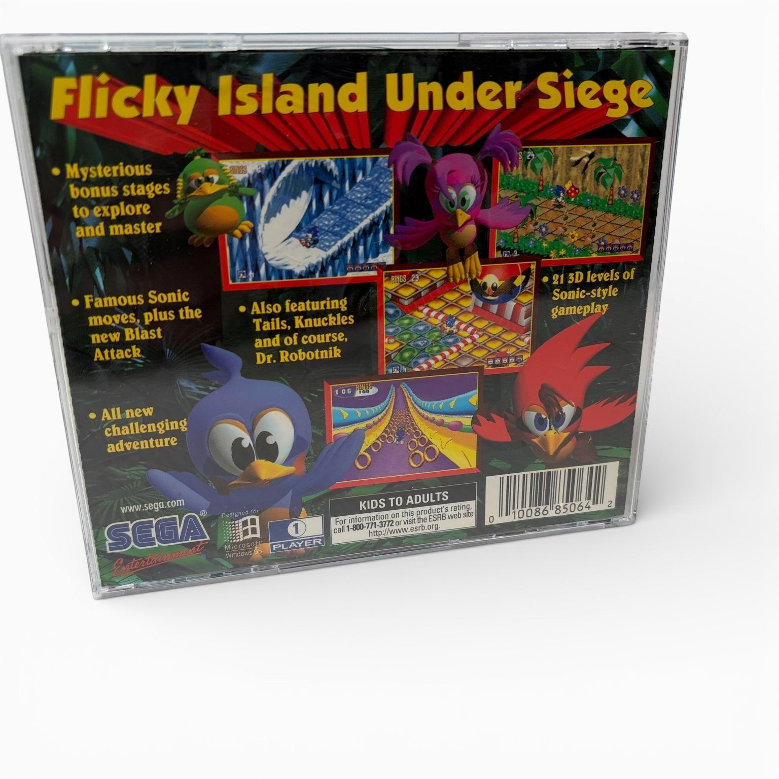 Sonic 3D Blast PC Video Game Sega PC Flicky Island Adventure