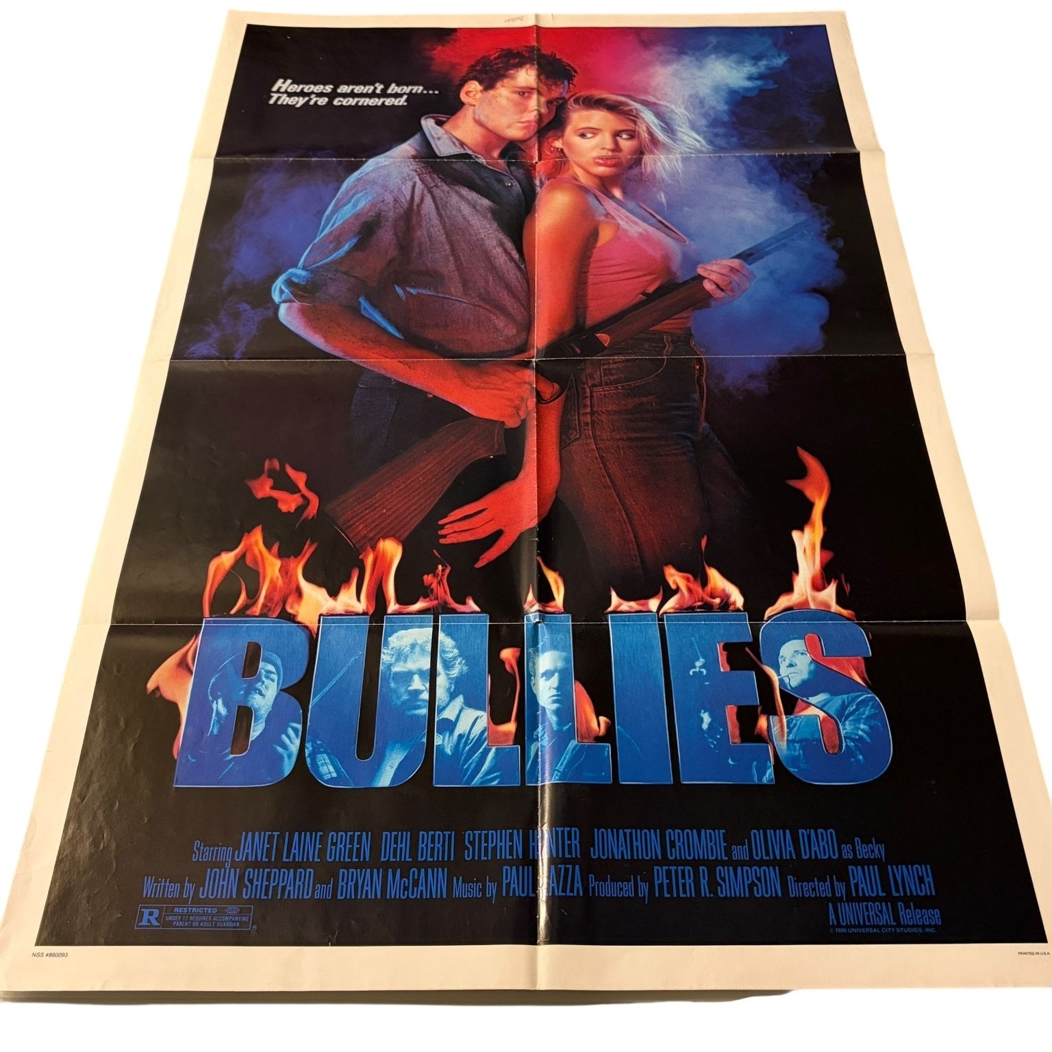 Bullies 1986 One Sheet Movie Poster Universal Paul Lynch Litho Action B-Movie