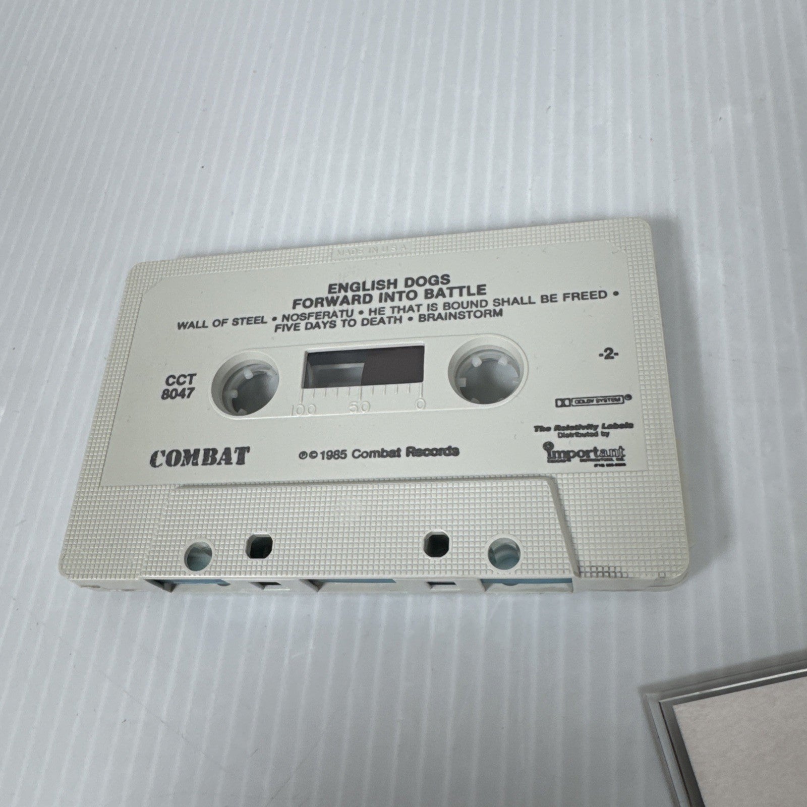 English Dogs Forward Into Battle Cassette Tape 1985 Combat Records