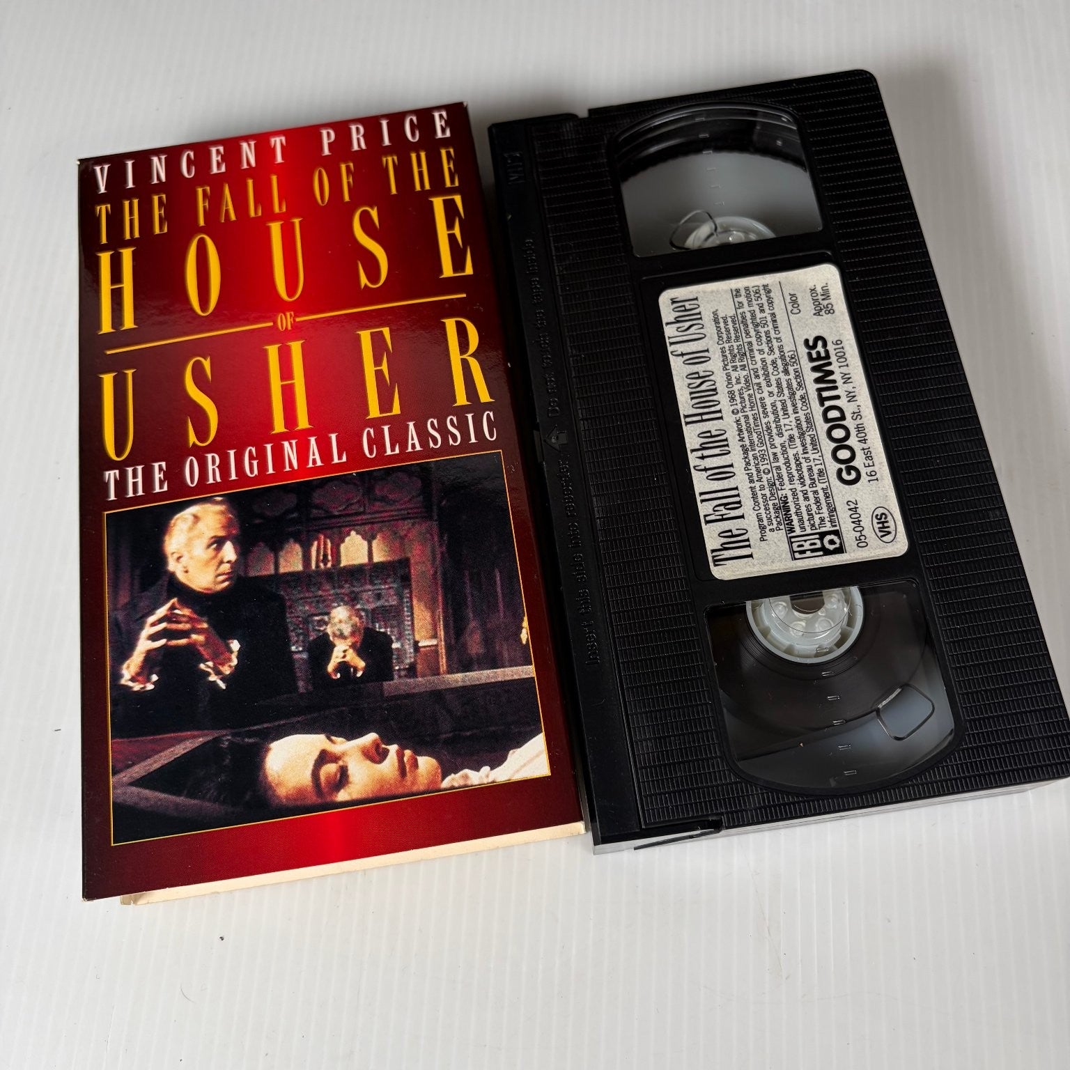 The Fall of the House of Usher VHS 1960 Horror Vincent Price Orion