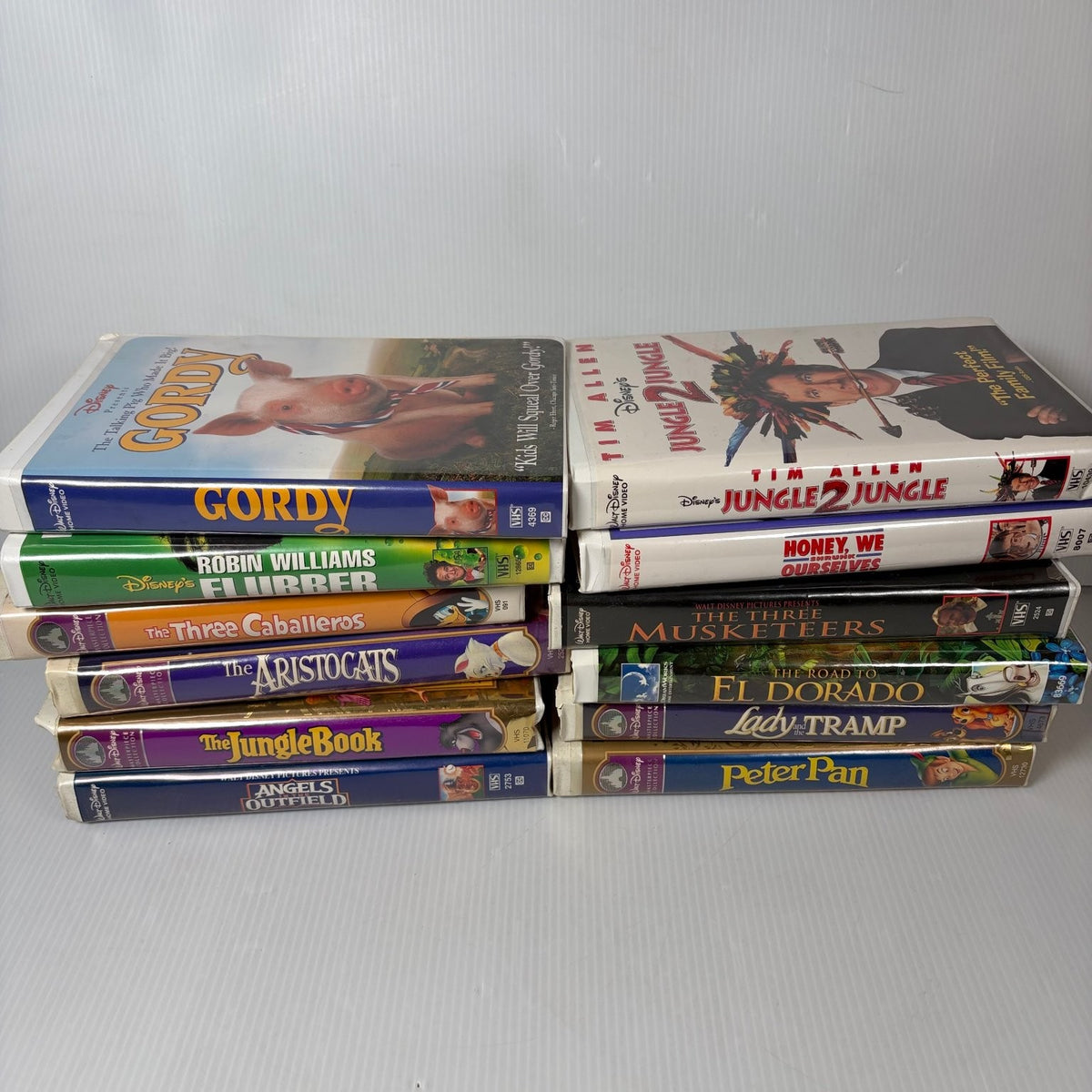 Lot of 12 Disney VHS Animated & Live Action Three Caballeros, Peter Pan & More