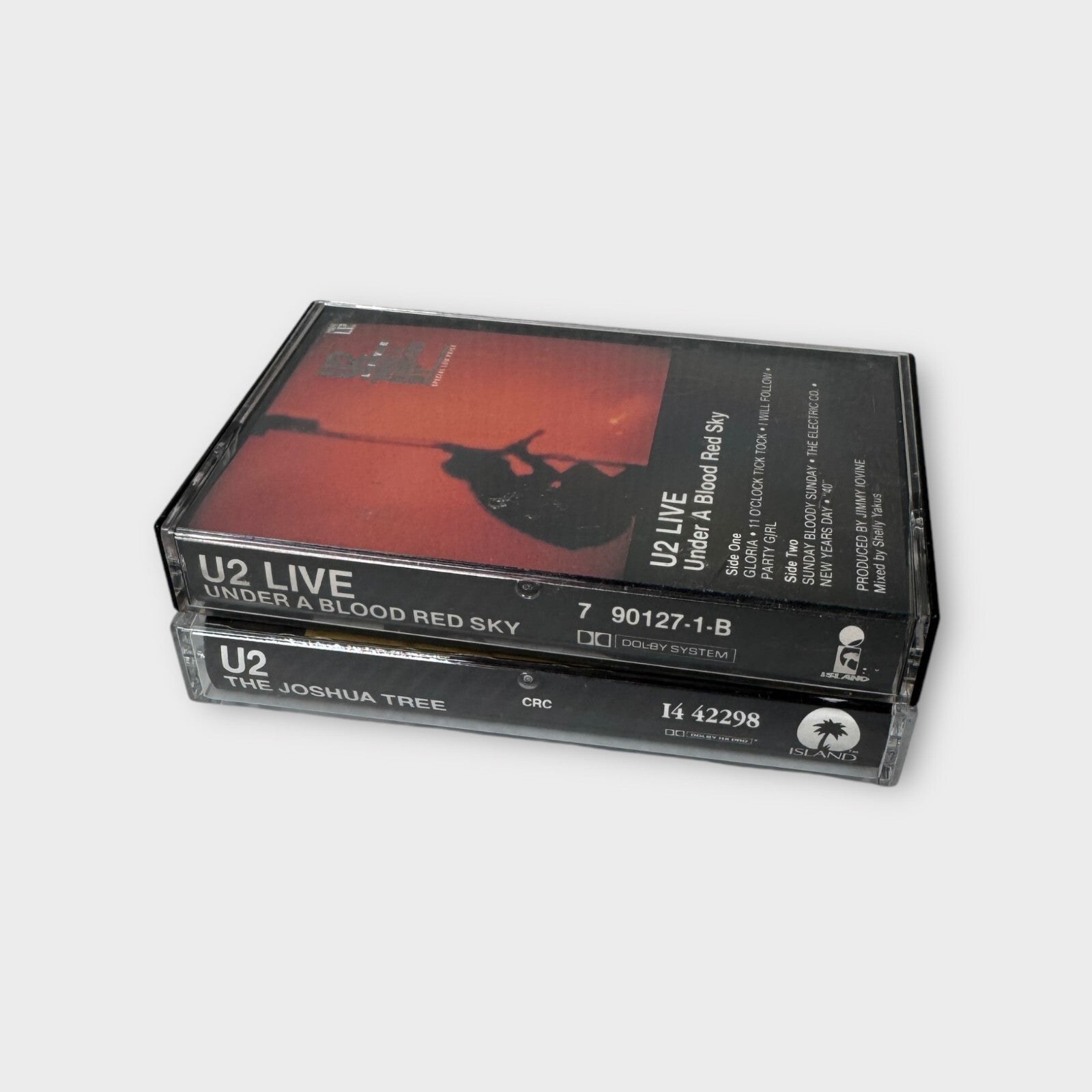 Lot of 2 U2 Cassette Tapes Live Under a Blood Red Sky & The Joshua Tree