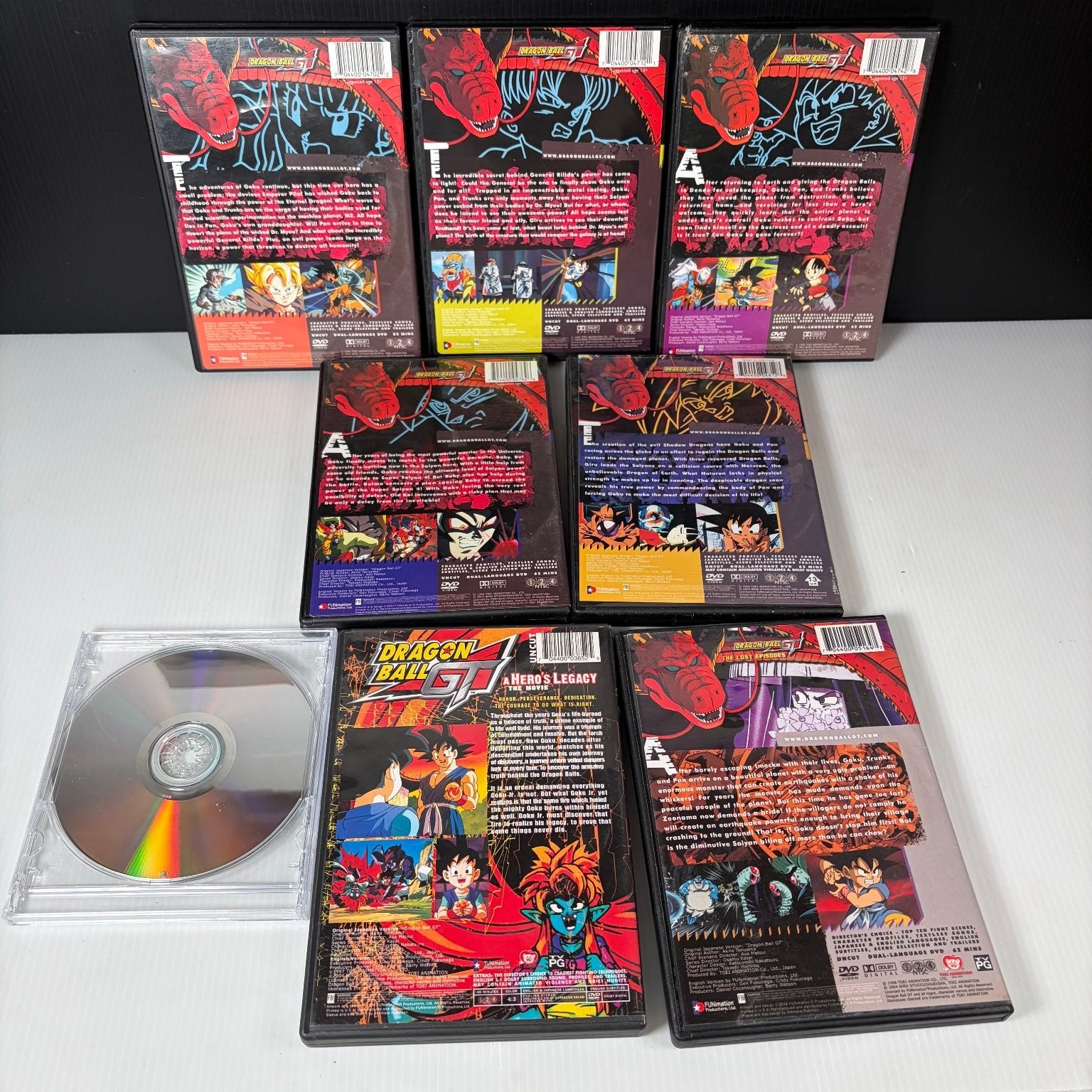 Dragon Ball GT DVD Lot of 7 Affliction, Ruination Lost Episodes, Movie & More