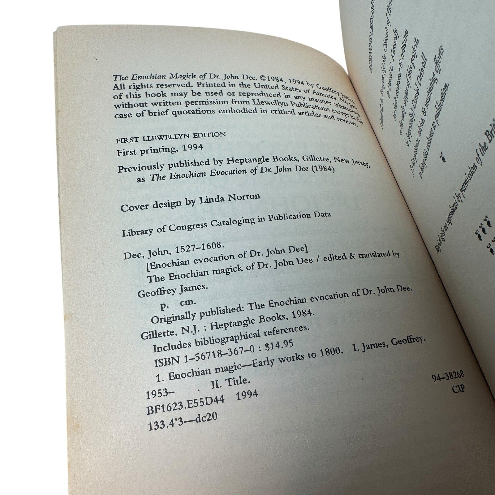 Enochian Magick of Dr. John Dee By Geoffrey James First Print First Edition VG+