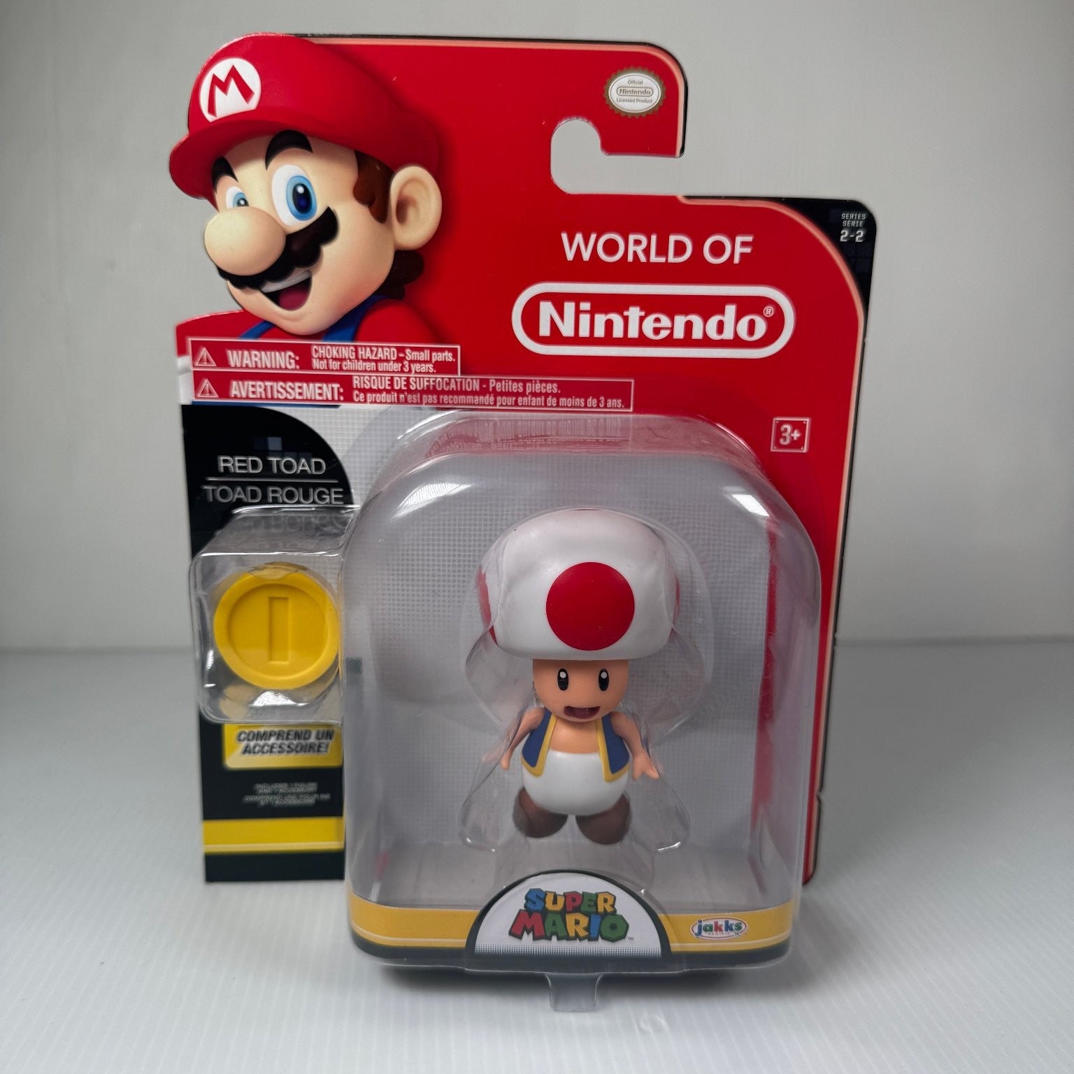 World of Nintendo Red Toad Super Mario 3.25" Figure Coin Accessory Series 2-2
