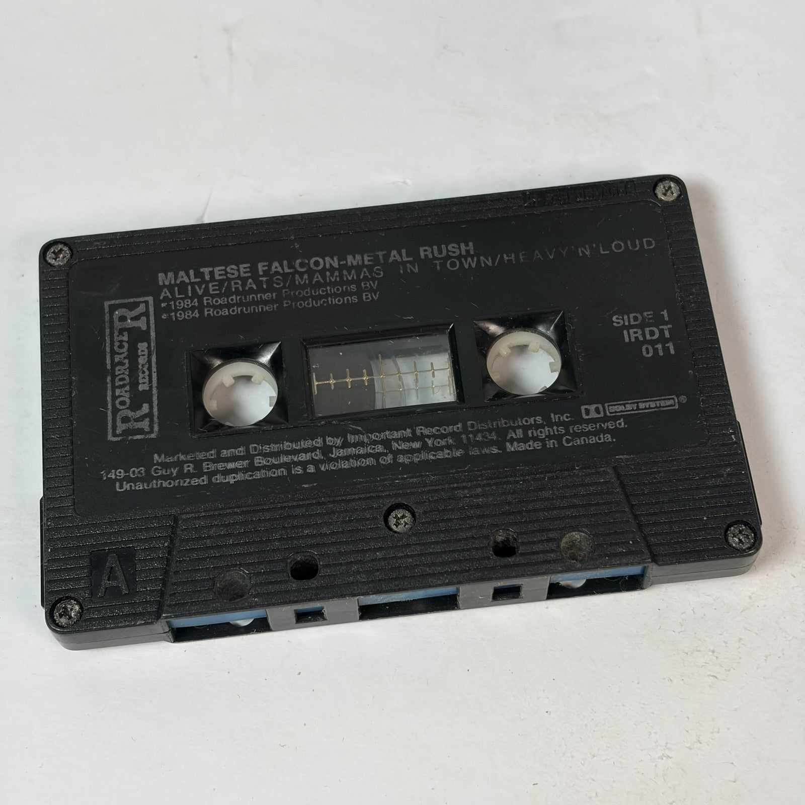 Maltese Falcon Metal Rush Cassette Tape 1984 Roadrunner Records CrO2 Heavy Metal