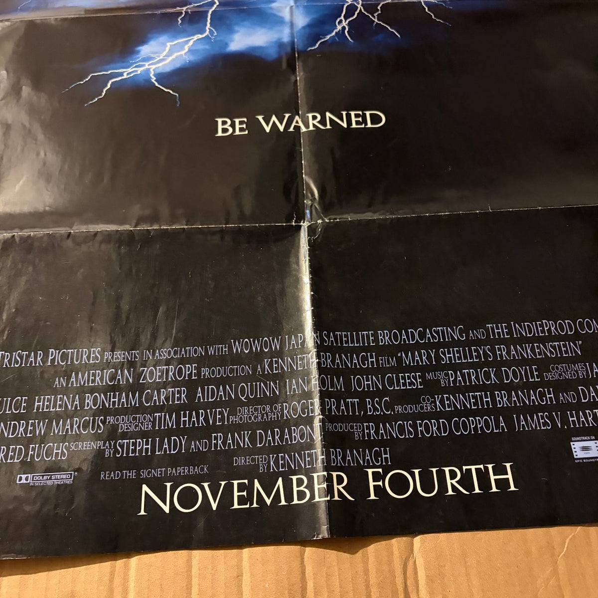Mary Shelley's Frankenstein 1994 One Sheet Movie Poster US Printed Monsters