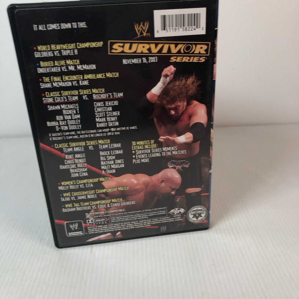 WWE Survivor Series 2003 DVD Goldberg Triple H McMahon Jericho Orton Lesnar