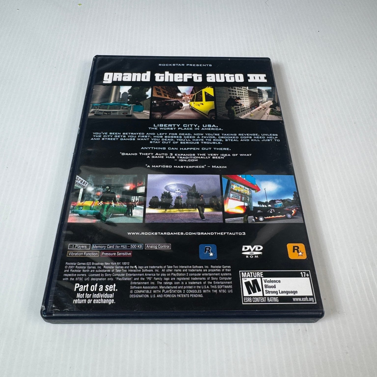 Grand Theft Auto III PlayStation 2 Game Open World Action Complete w/ Poster