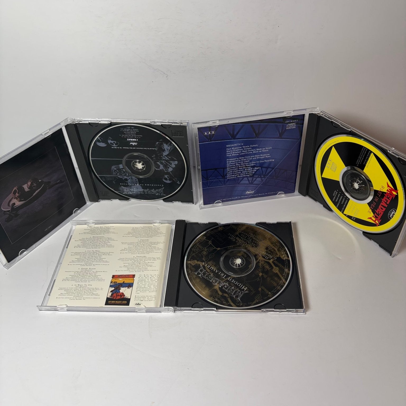 Megadeth Lot of 3 Countdown, Rust in Peace, Hidden Treasures Thrash Heavy Metal