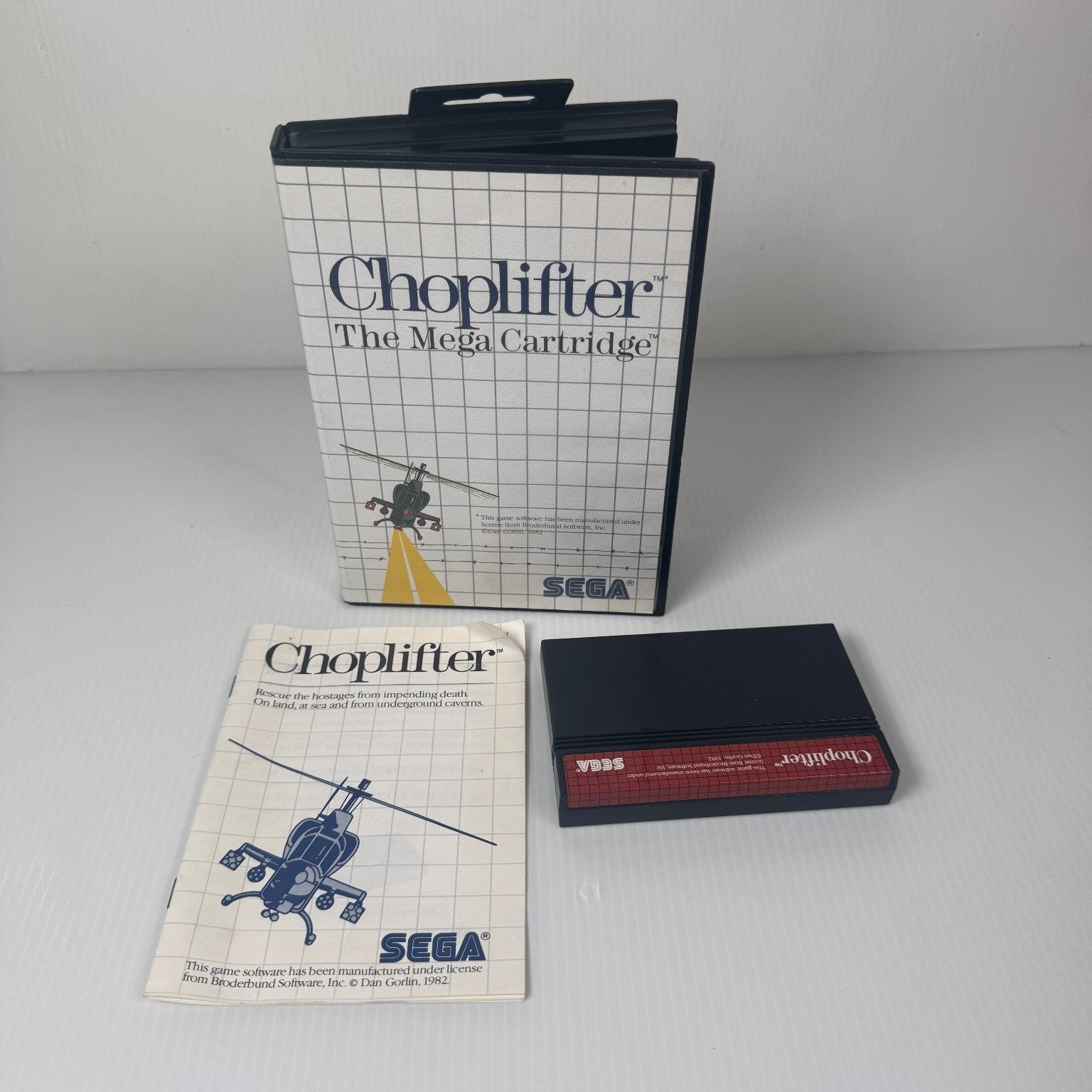 Choplifter Sega Master System Video Game Rescue Action Complete CIB w/ Hangtab