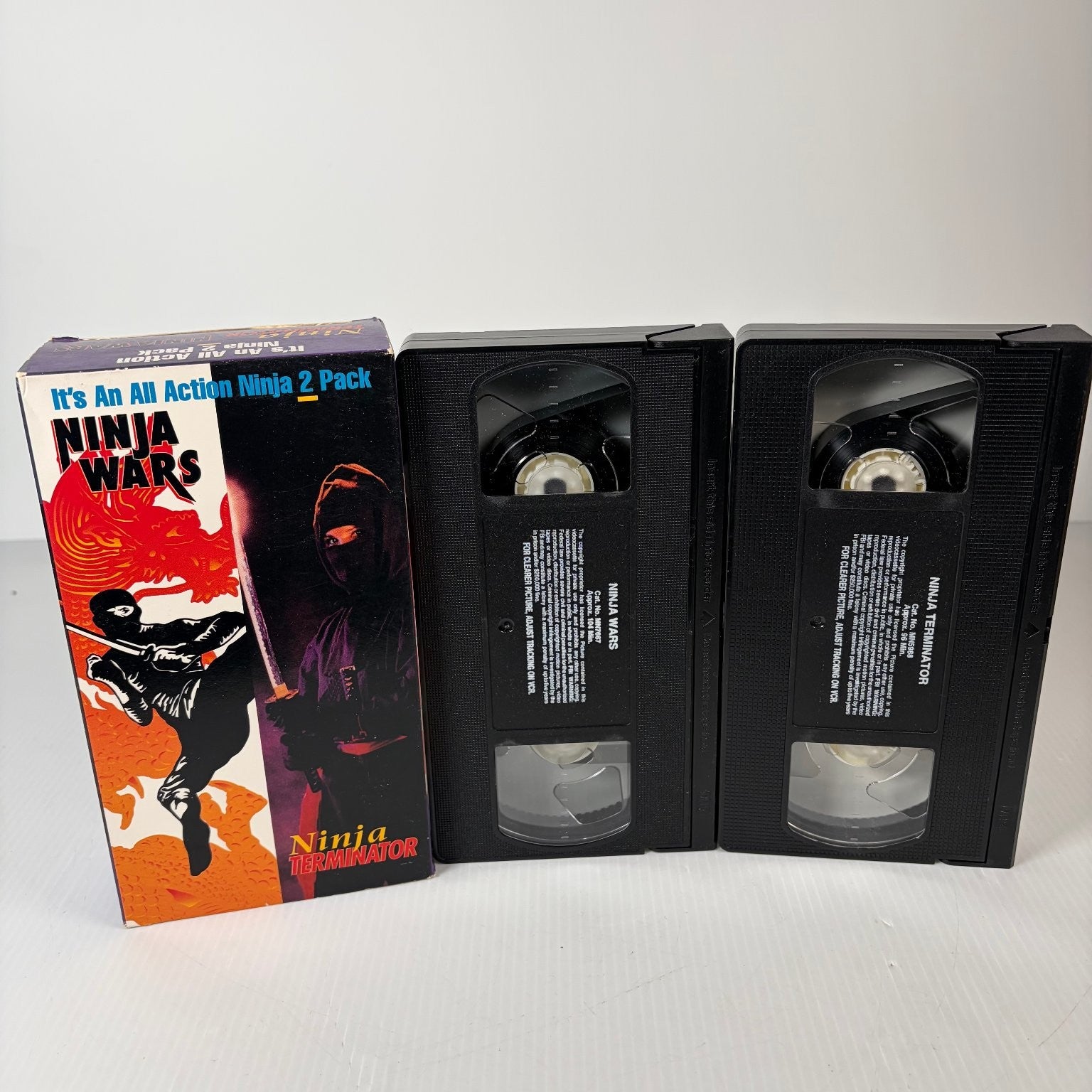Ninja Terminator & Ninja Wars VHS 1995 Martial Arts 2-Pack MN TEX Anchor Bay