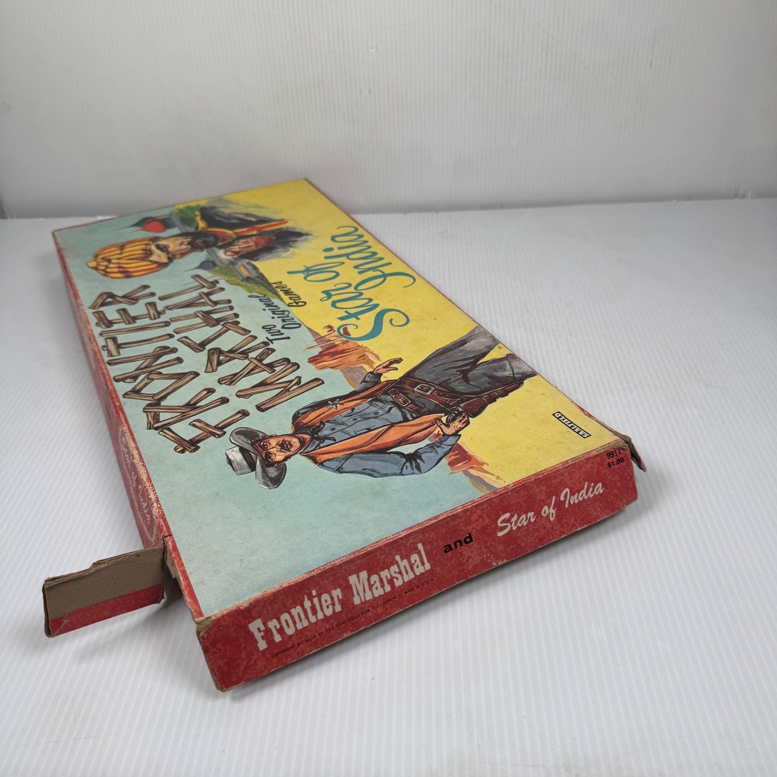 Frontier Marshal & Star Of India Vintage Double Sided Board Game Set in Worn Box