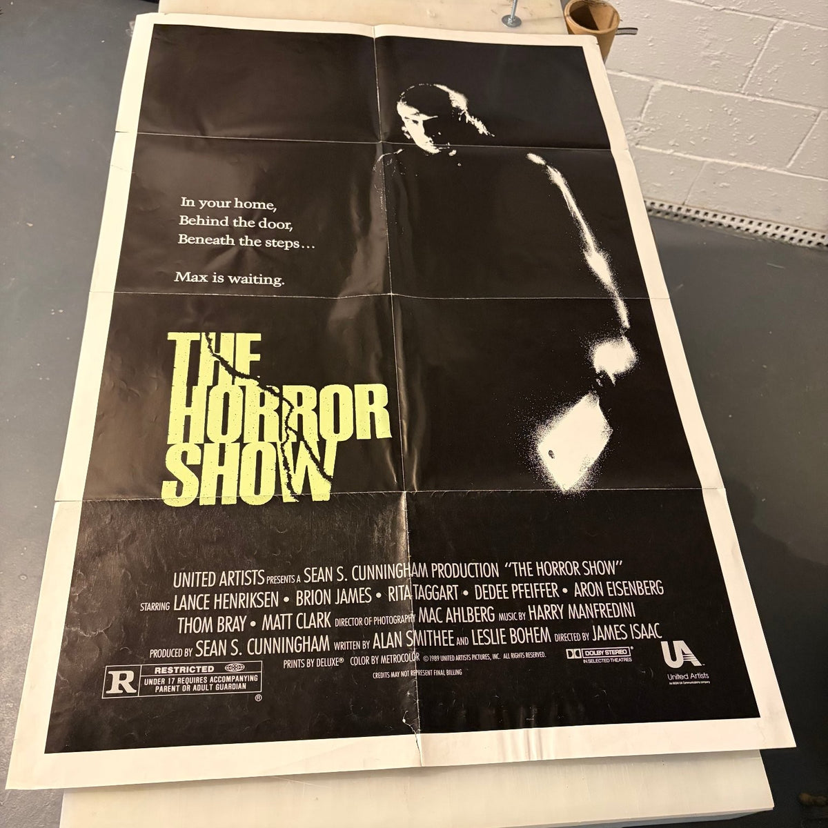 The Horror Show 1989 One Sheet Movie Poster United Artists Full Size 27"x41"