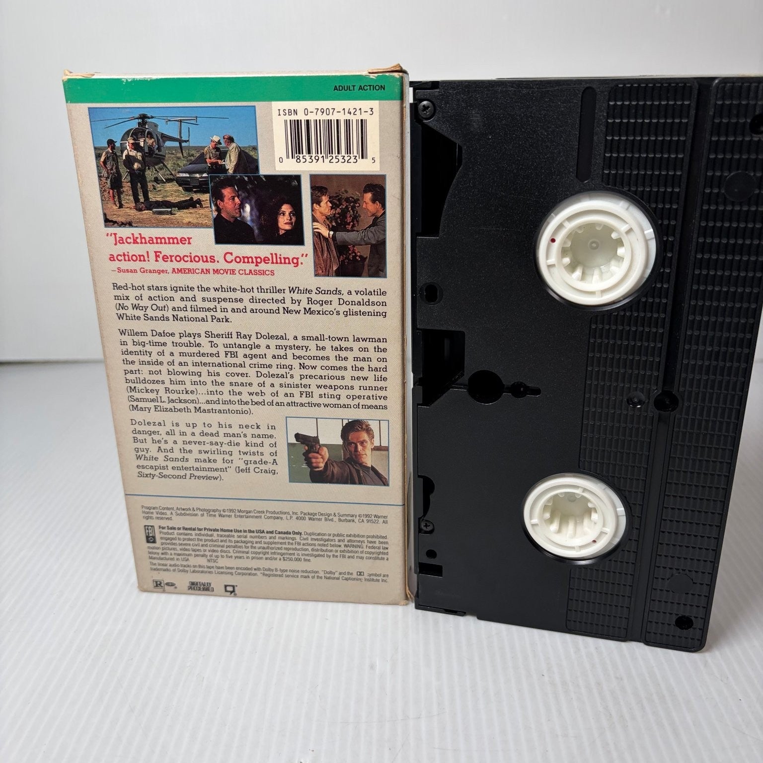 White Sands VHS 1992 Thriller Willem Dafoe Mickey Rourke Warner Home Video
