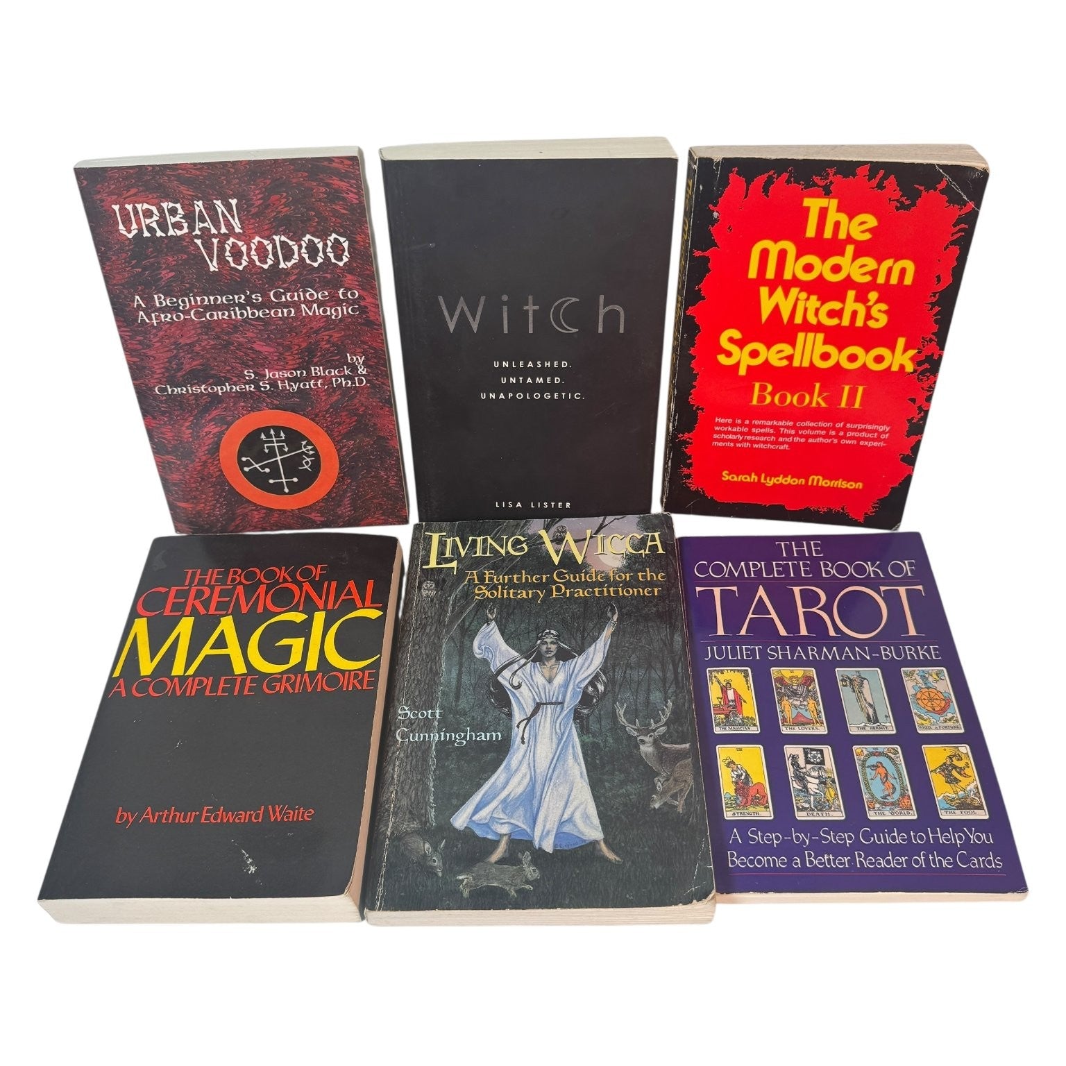 Mixed Lot of 6 Witchcraft Books Urban Voodoo Modern Witch Complete Tarot & More