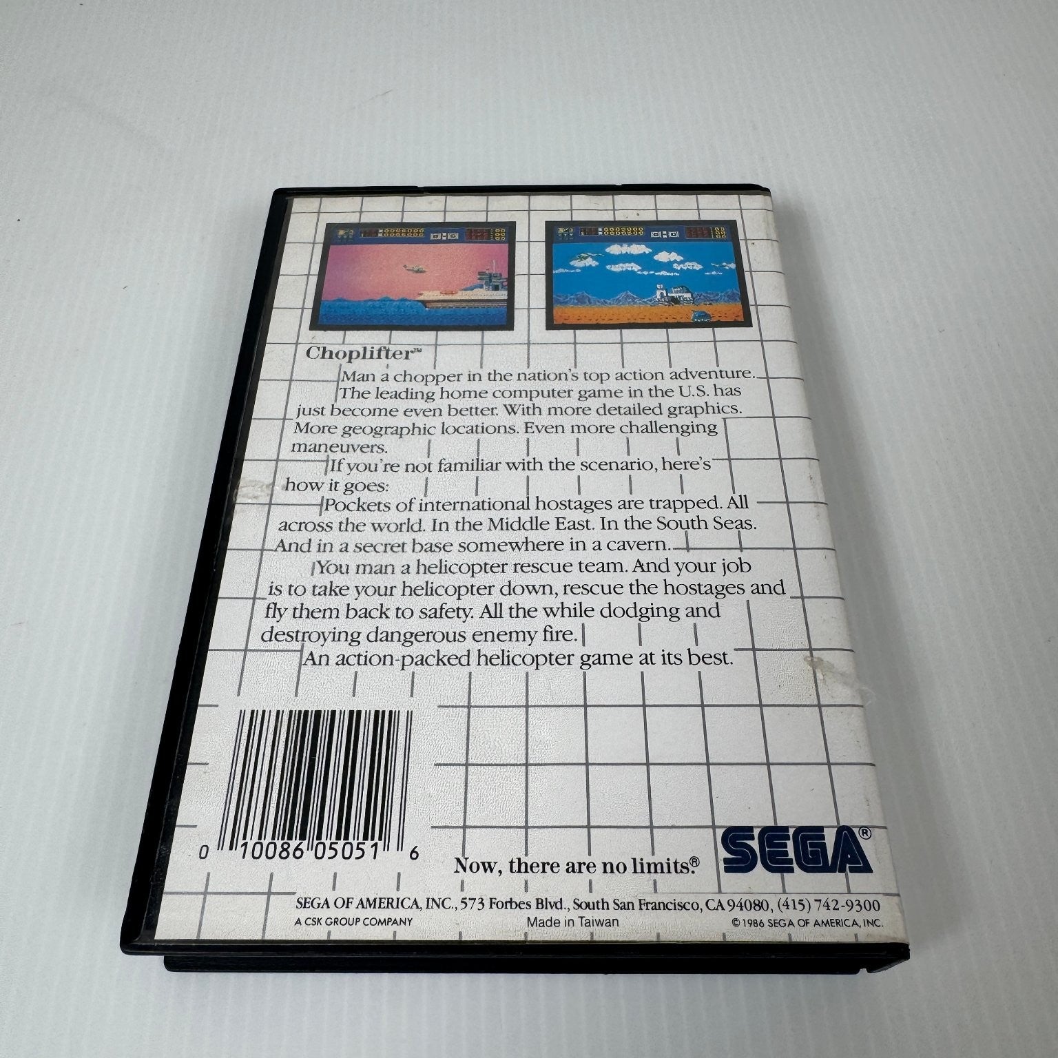 Choplifter Sega Master System Video Game Rescue Action Complete CIB w/ Hangtab