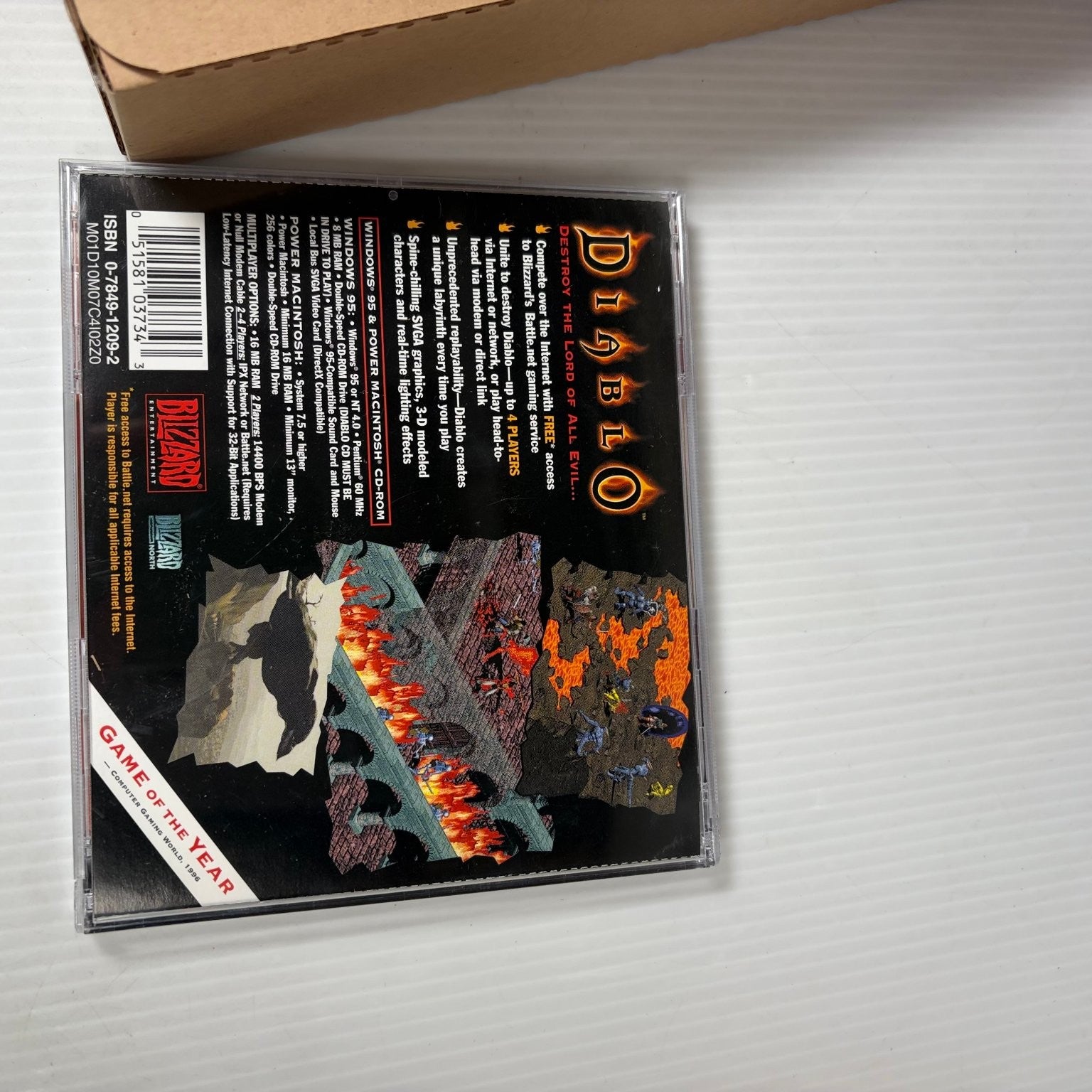 Diablo Game of the Year Gatefold Big Box PC Video Game Blizzard Complete