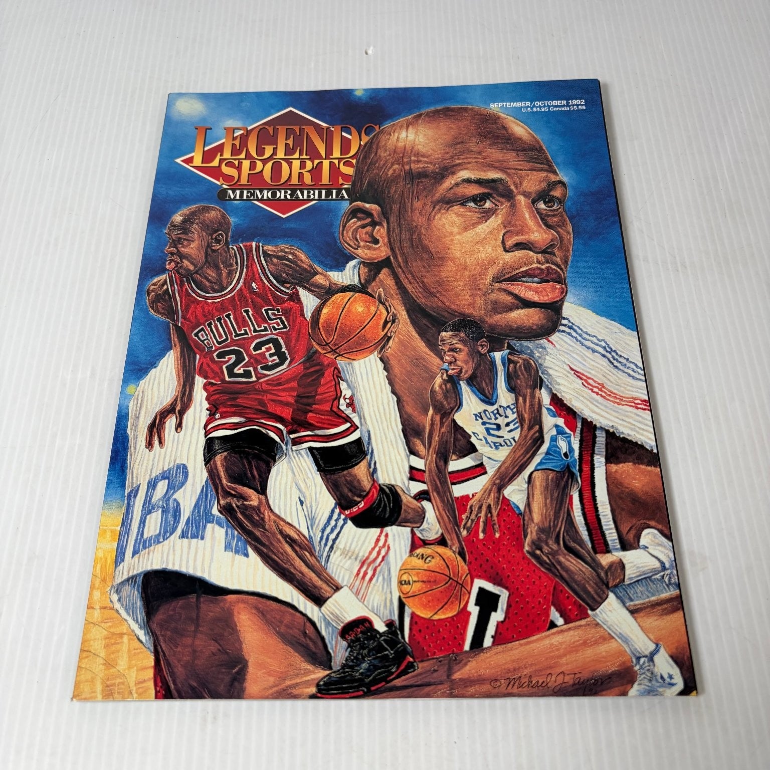 Legends Sports Memorabilia Magazine Sept/Oct 1992 Michael Jordan Bulls UNC Art
