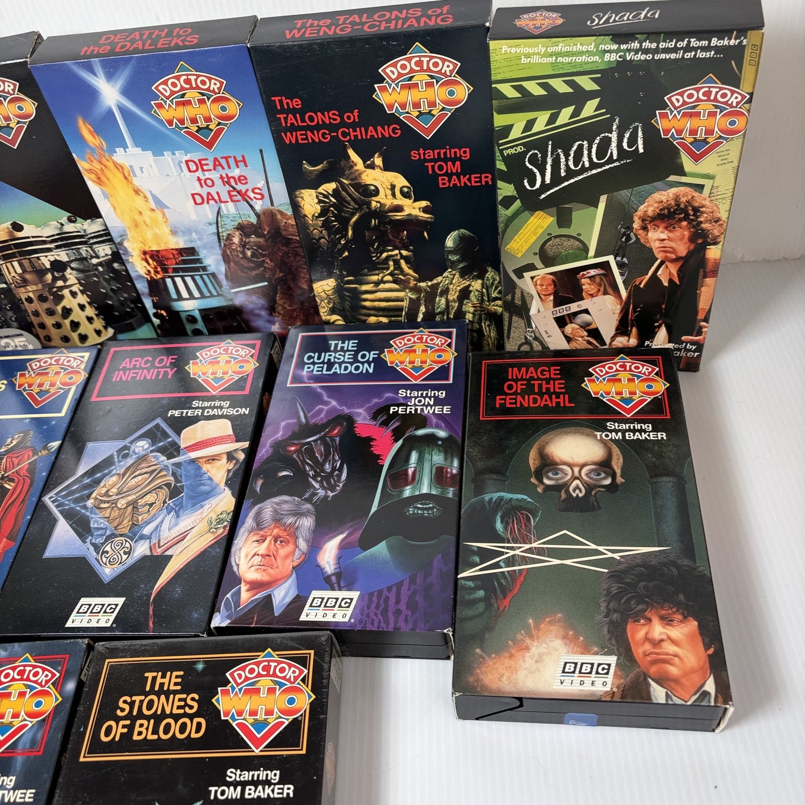 Doctor Who VHS Tapes Lot Collection 12 BBC Video CBS/FOX Fox Video Peter Davison